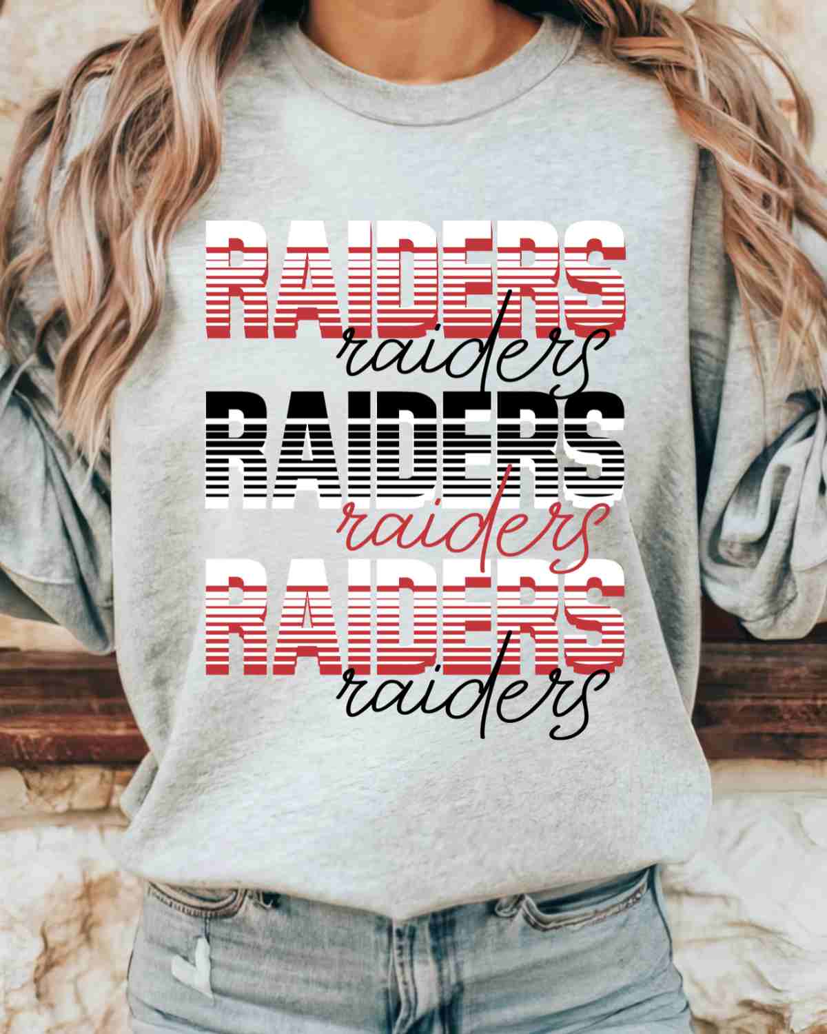 Raiders Sliced Lettering DTF Transfer