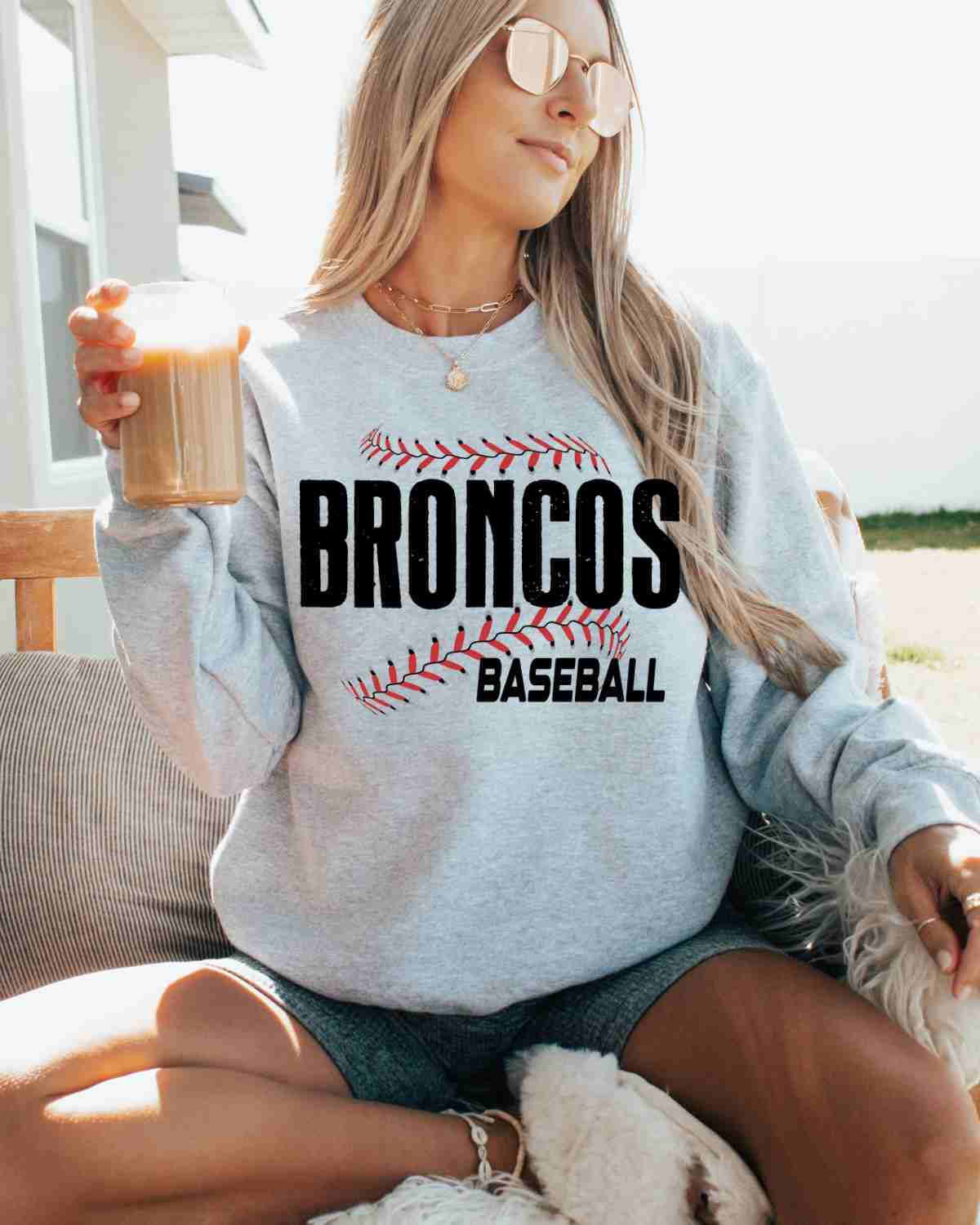 Broncos Baseball Laces DTF Transfer
