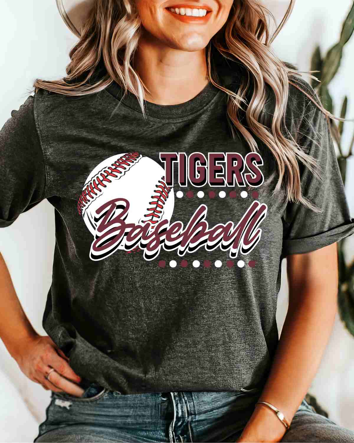 Tigers Baseball Dots DTF Transfer - Rustic Grace Heat Transfer Company
