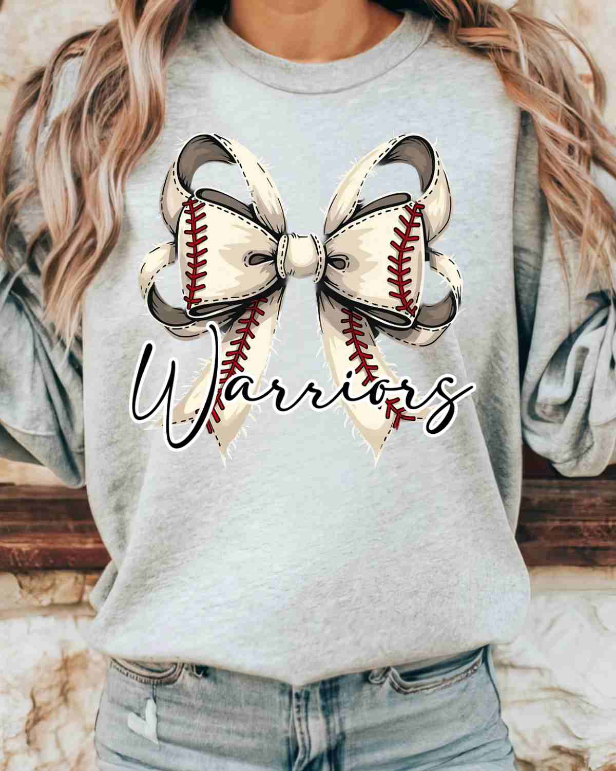 Warriors Baseball Coquette Bow DTF Transfer