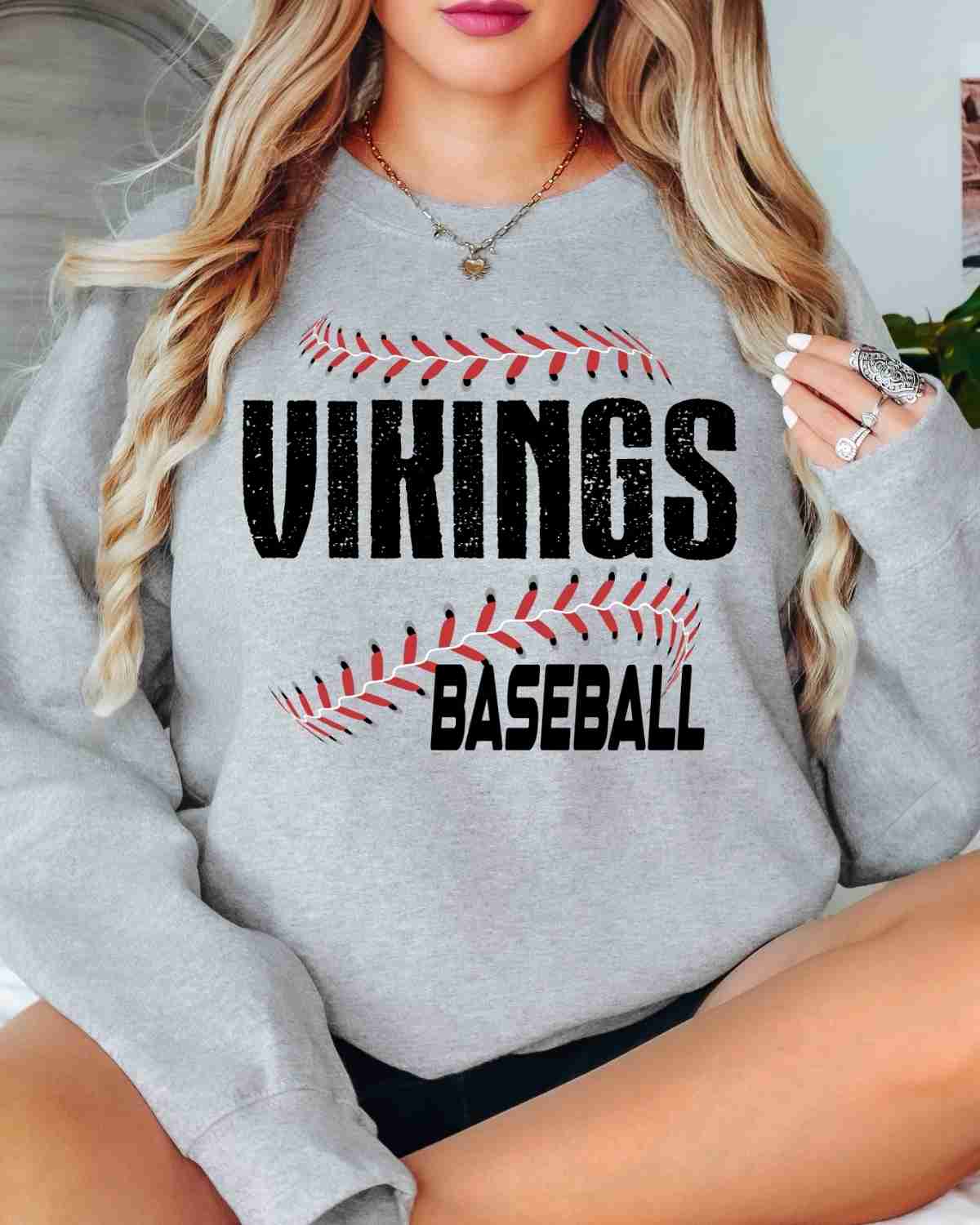 Vikings Baseball Laces DTF Transfer