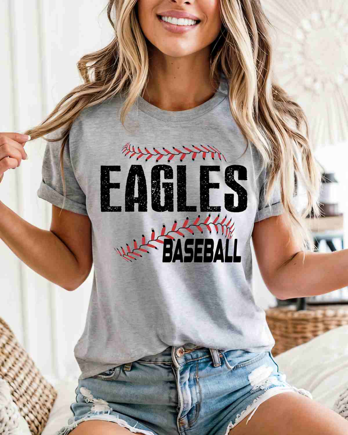 Eagles Baseball Laces DTF Transfer - Rustic Grace Heat Transfer Company