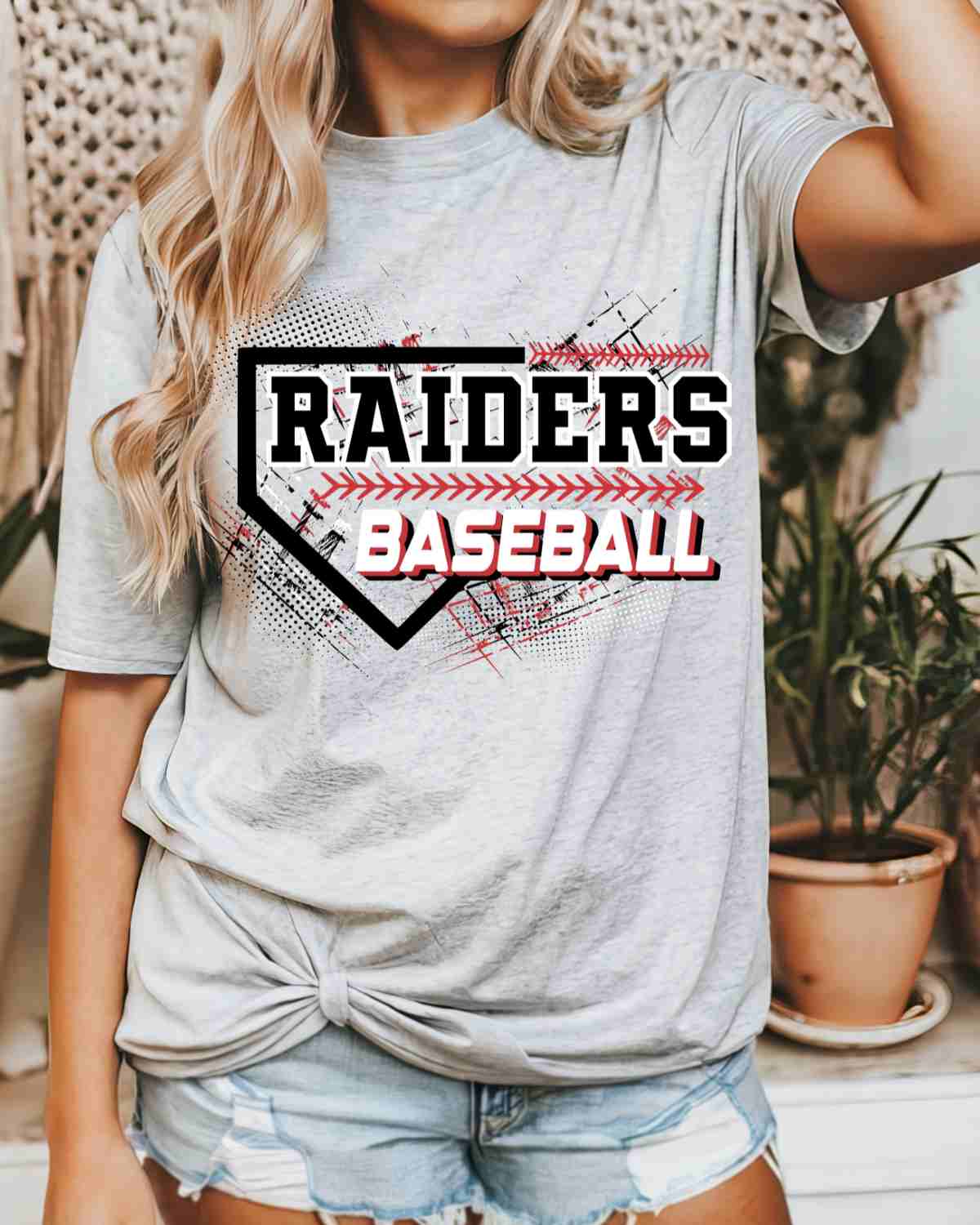 Raiders Baseball Home Plate Grunge DTF Transfer - Rustic Grace Heat Transfer Company