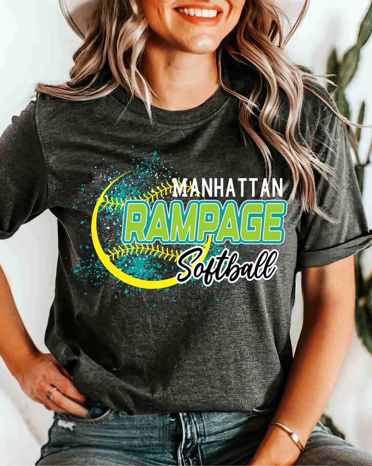 Manhattan Rampage Softball Splatter DTF Transfer