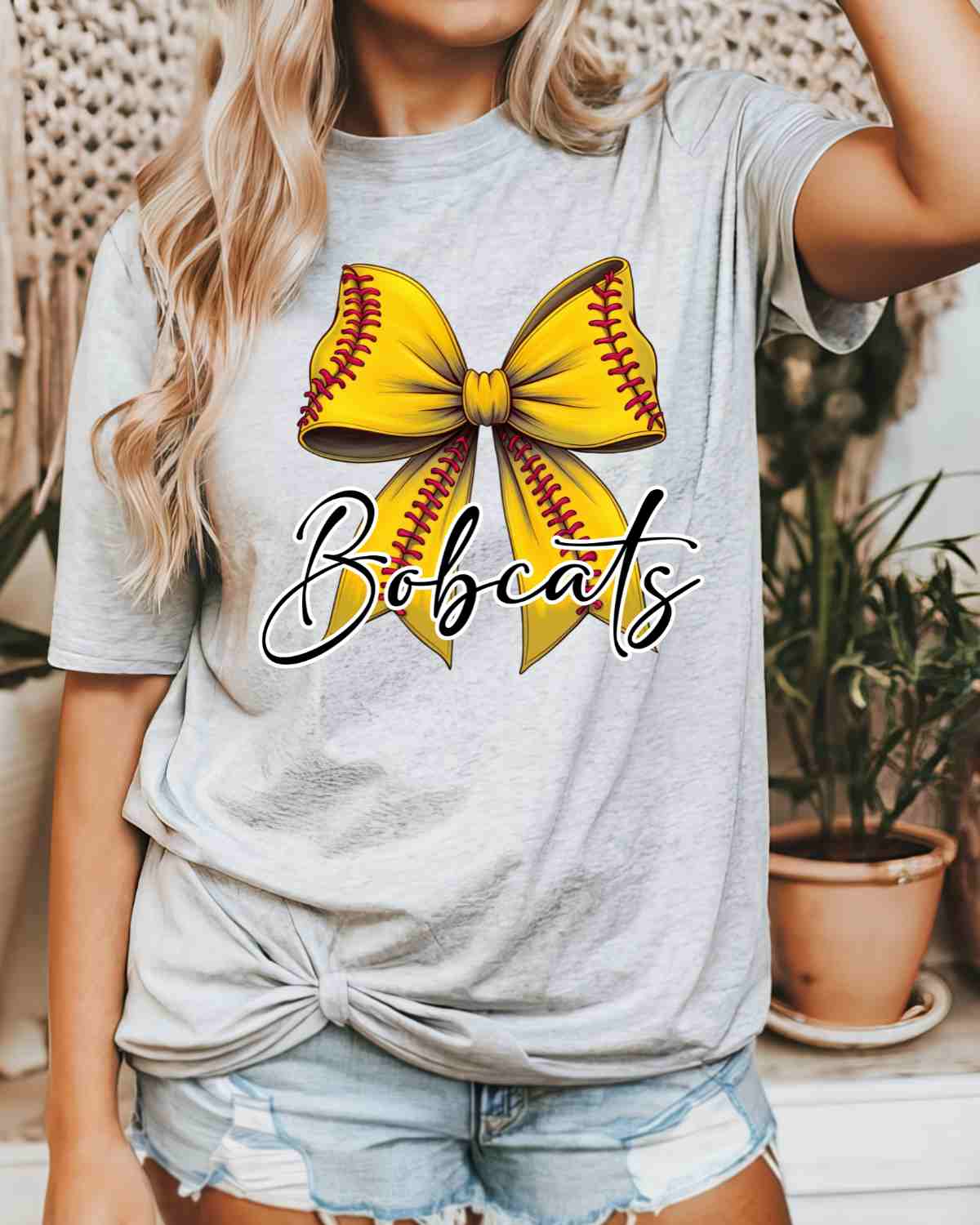 Bobcats Softball Coquette Bow DTF Transfer