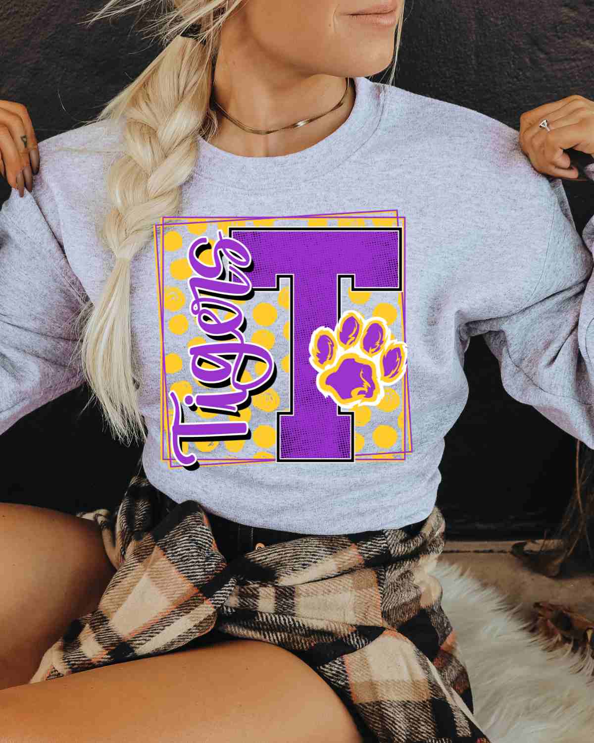Tigers Square Polka Dot DTF Transfer - Rustic Grace Heat Transfer Company