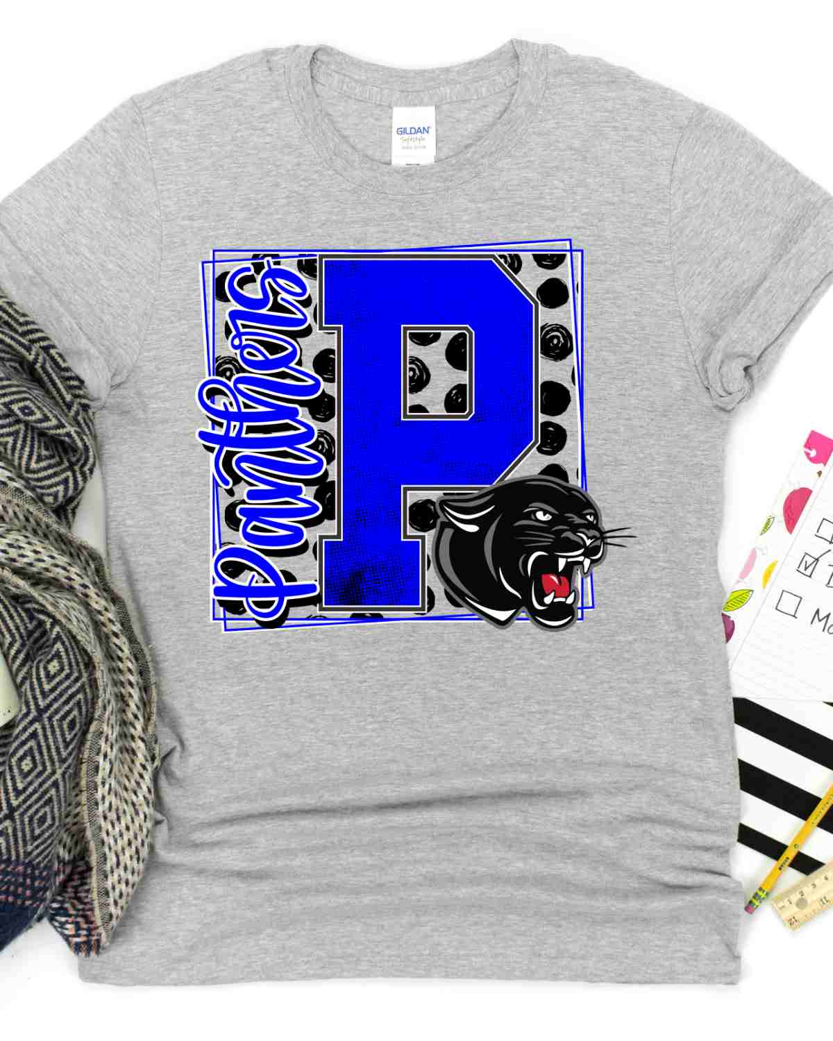 Panthers Square Letter Logo DTF Transfer - Rustic Grace Heat Transfer Company