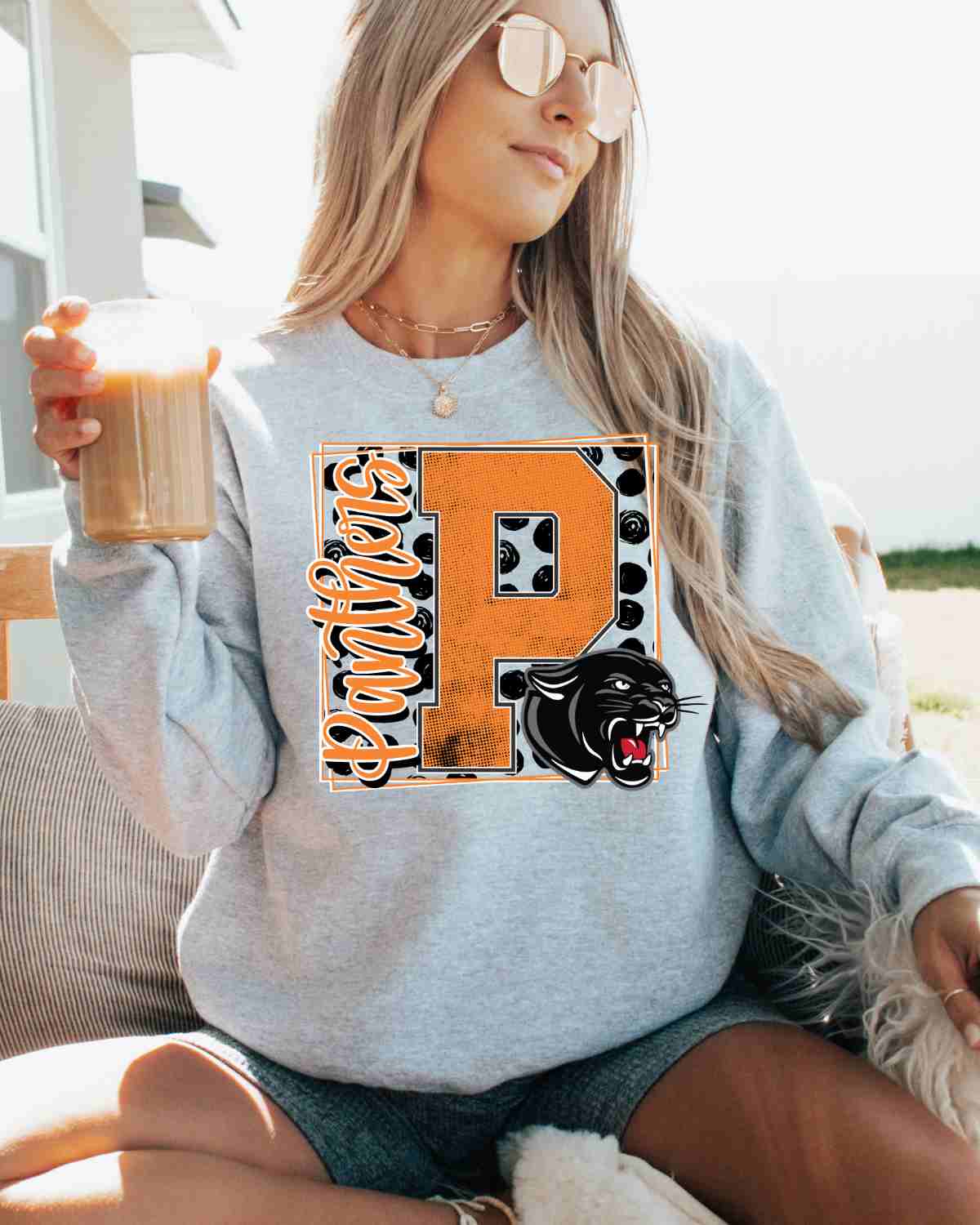 Panthers Square Letter Logo DTF Transfer - Rustic Grace Heat Transfer Company