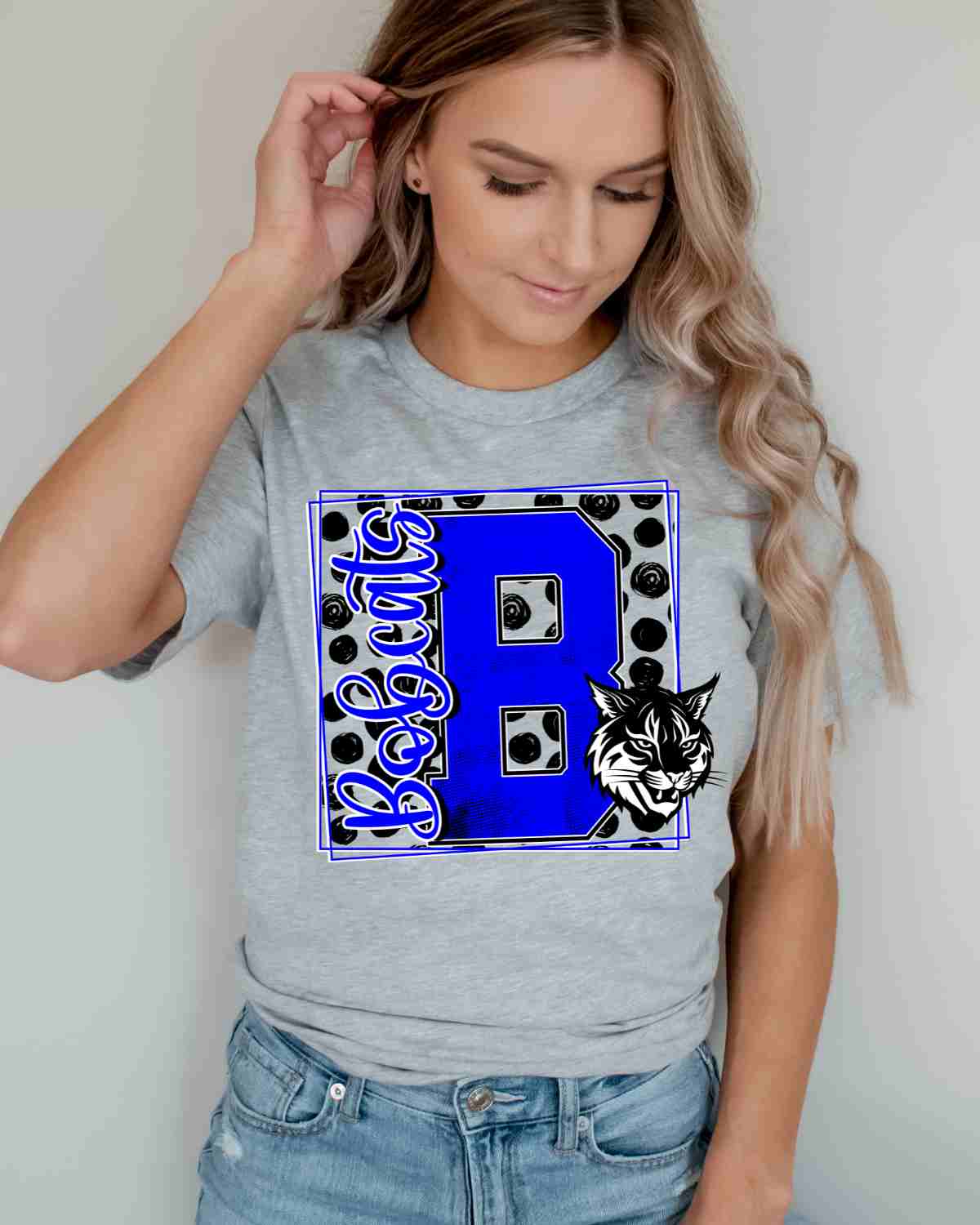 Bobcats Square Polka Dot DTF Transfer