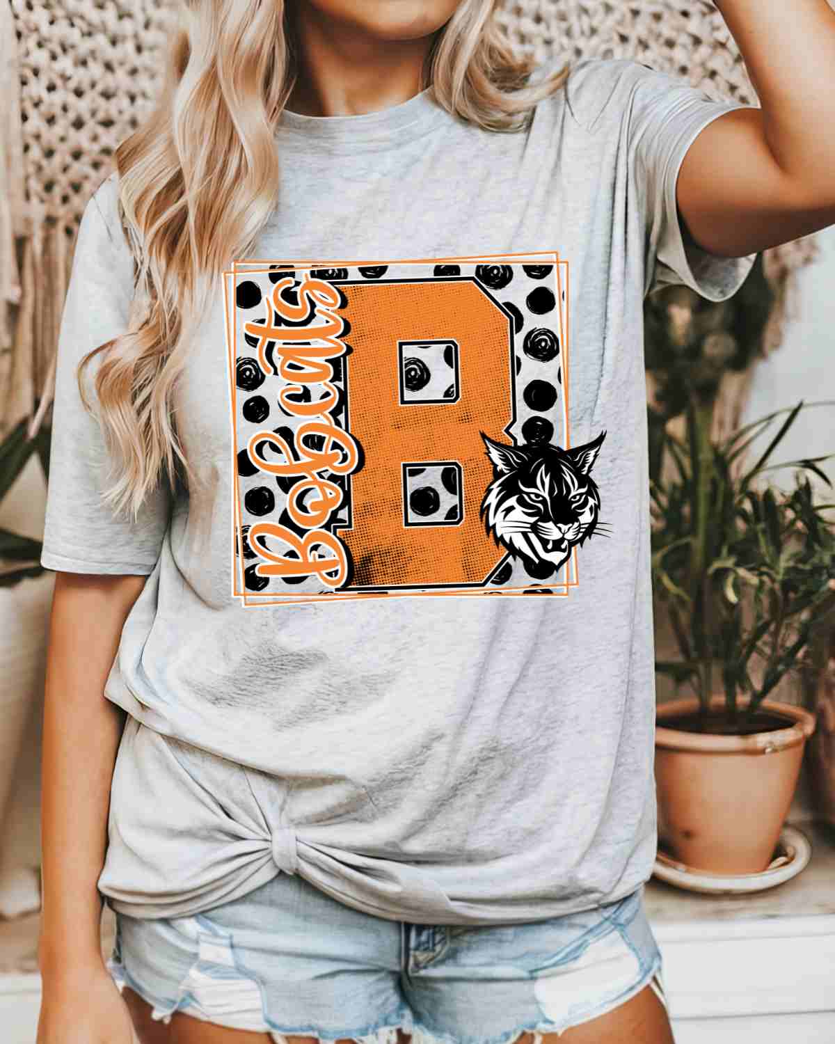Bobcats Square Polka Dot DTF Transfer