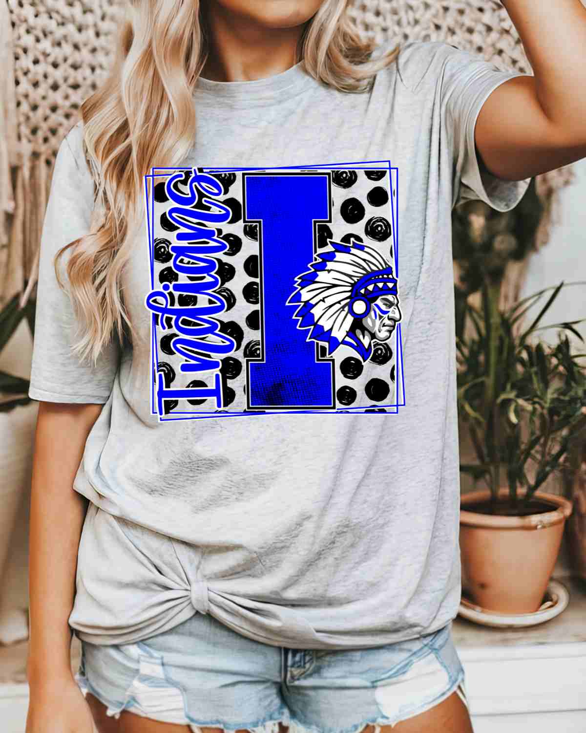 Indians Square Polka Dot DTF Transfer