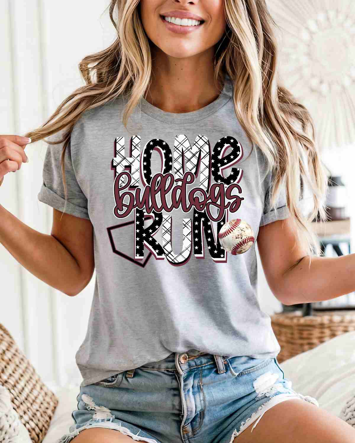 Home Run Bulldogs Word DTF Transfer - Rustic Grace Heat Transfer Company