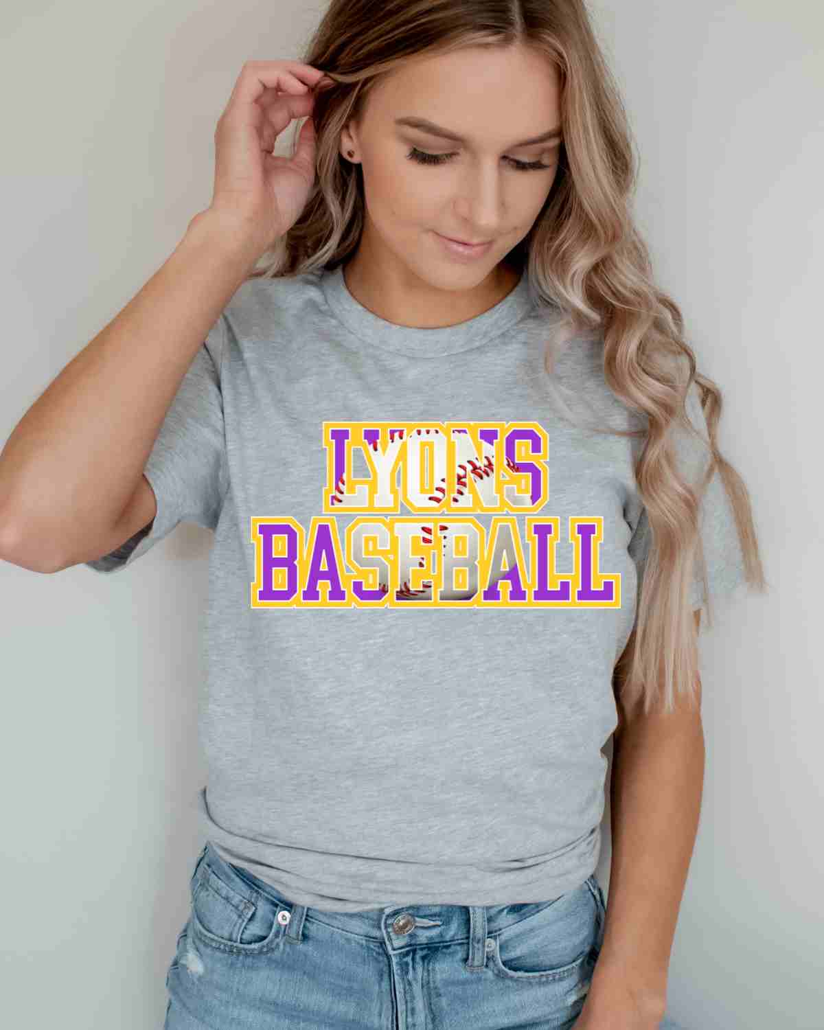 Lyons Baseball Words DTF Transfer - Rustic Grace Heat Transfer Company