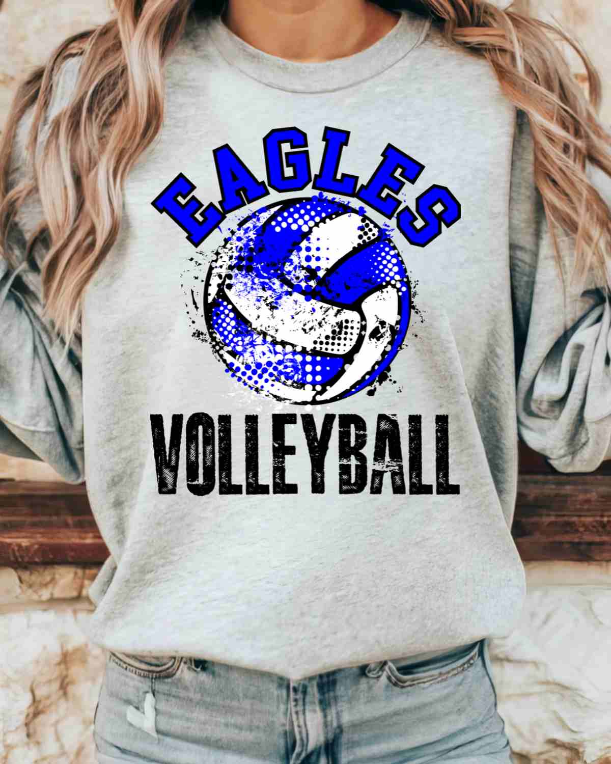 Eagles Volleyball Grunge DTF Transfer - Rustic Grace Heat Transfer Company