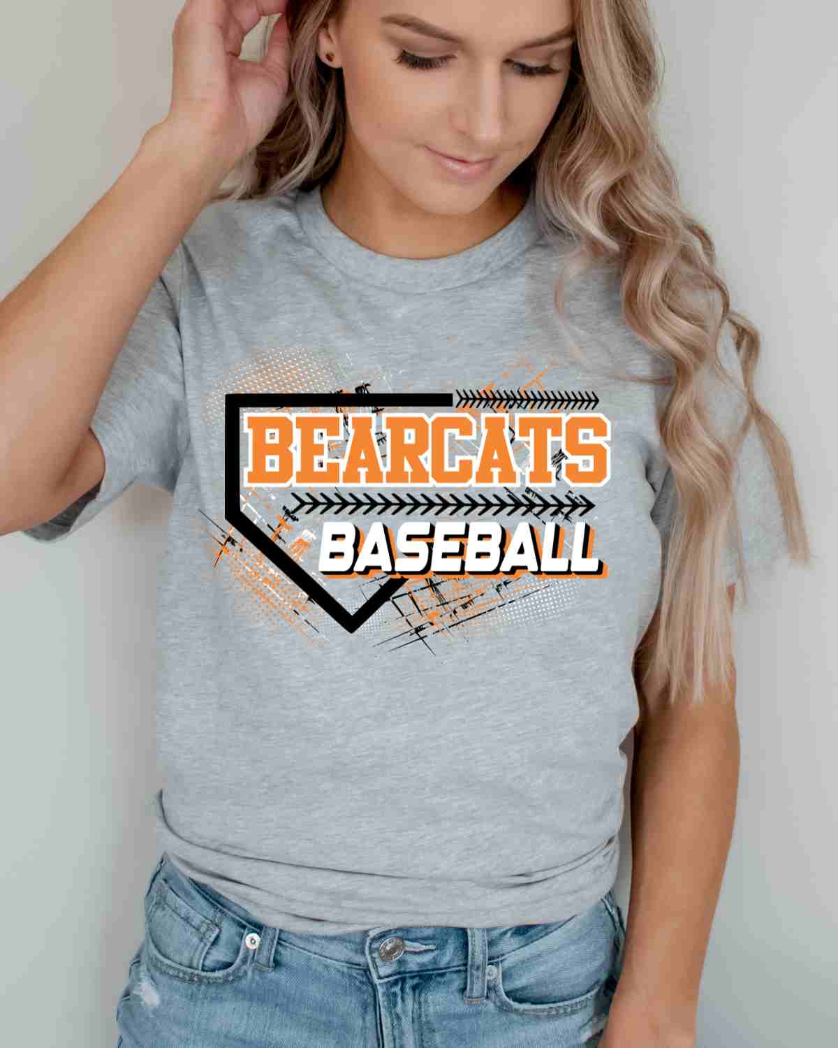 Bearcats Baseball Home Plate Grunge DTF Transfer - Rustic Grace Heat Transfer Company
