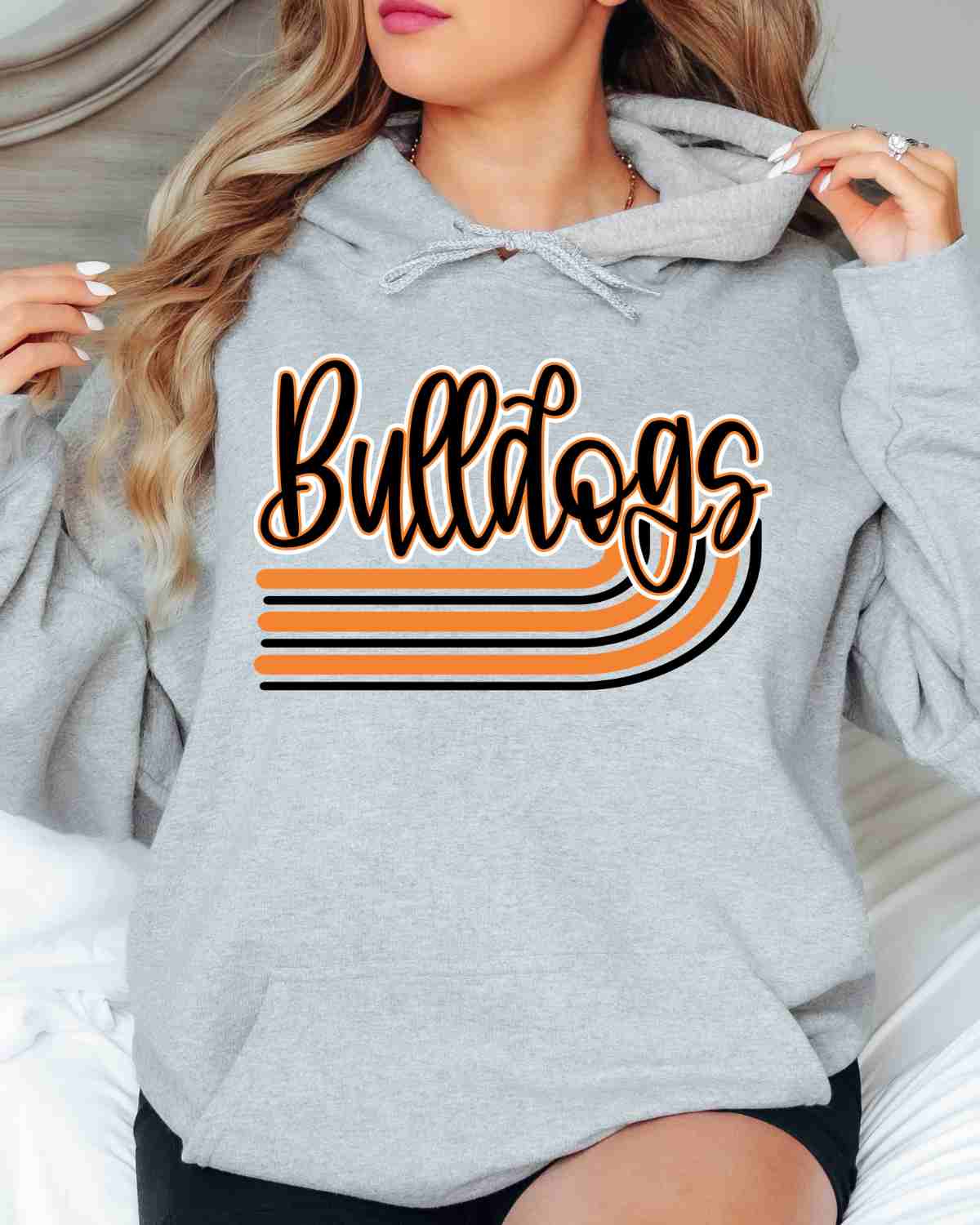 Bulldogs Retro Stripes DTF Transfer - Rustic Grace Heat Transfer Company