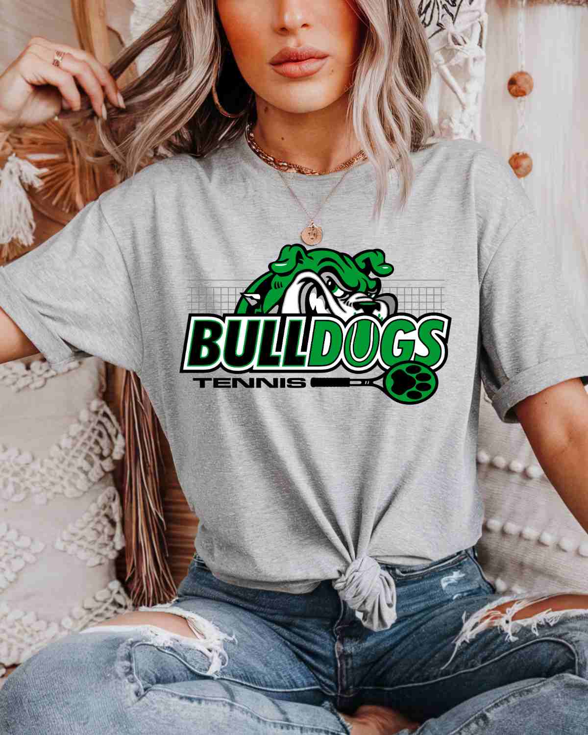 Bulldogs Tennis Peaking DTF Transfer - Rustic Grace Heat Transfer Company