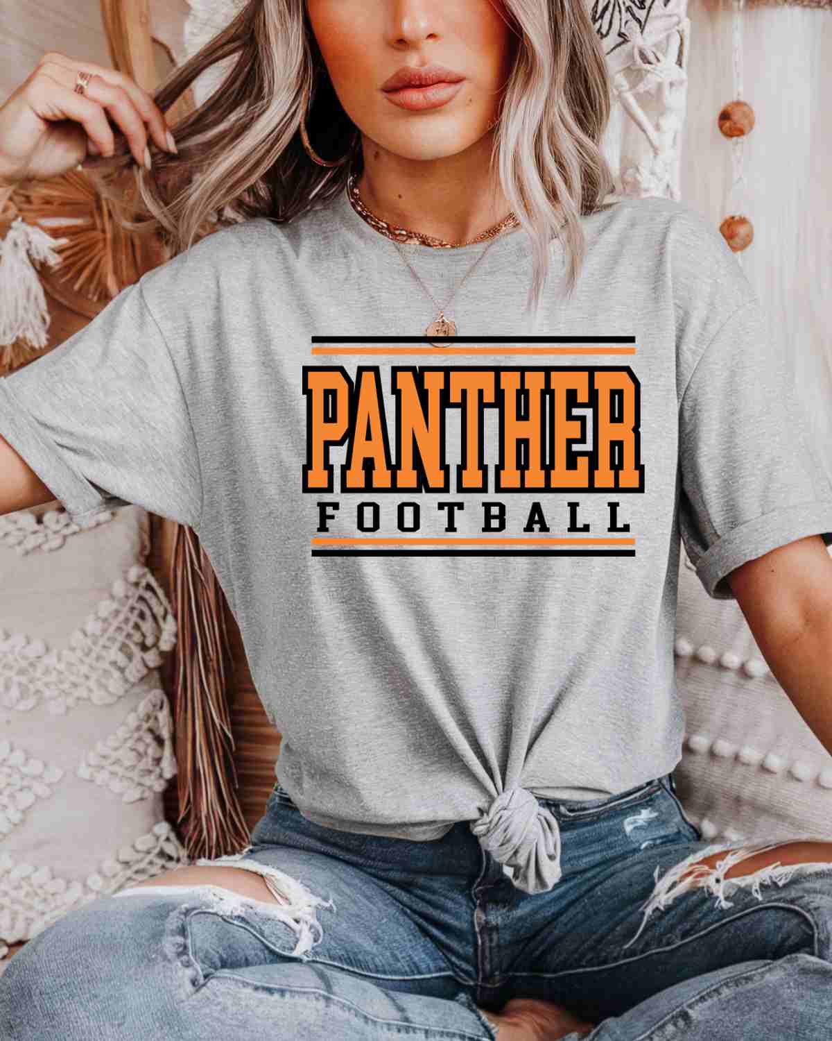 Panther Football Stripes DTF Transfer - Rustic Grace Heat Transfer Company