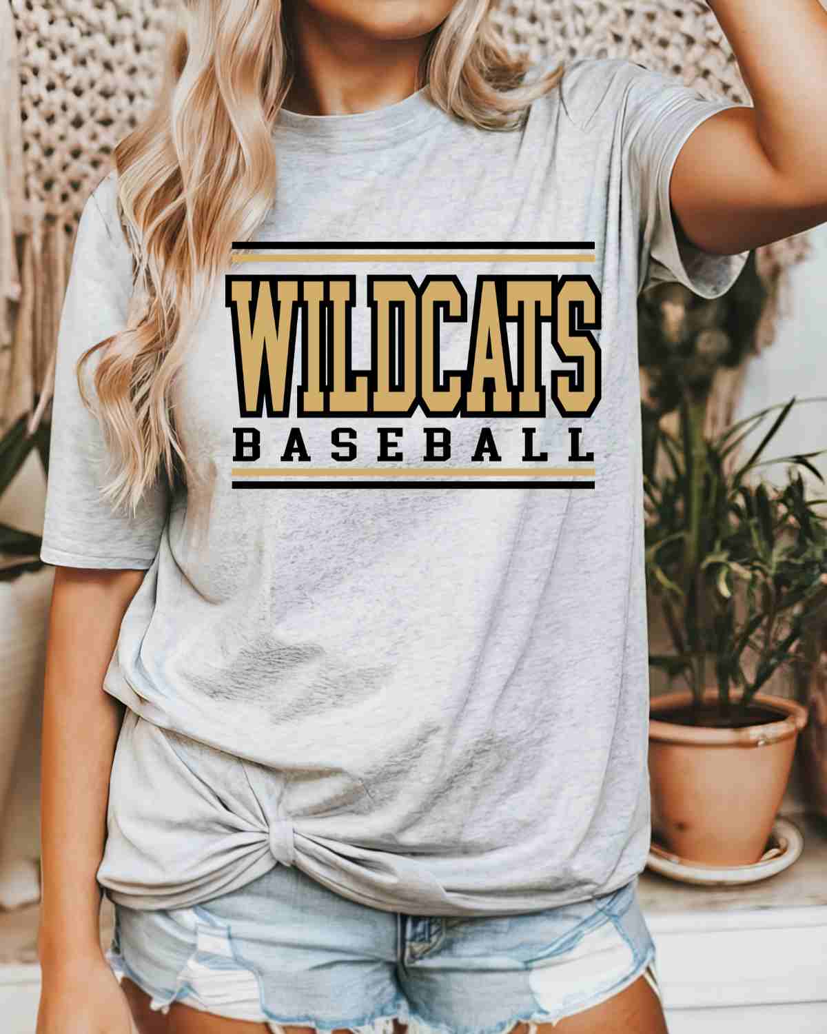 Wildcats Baseball Stripes DTF Transfer - Rustic Grace Heat Transfer Company