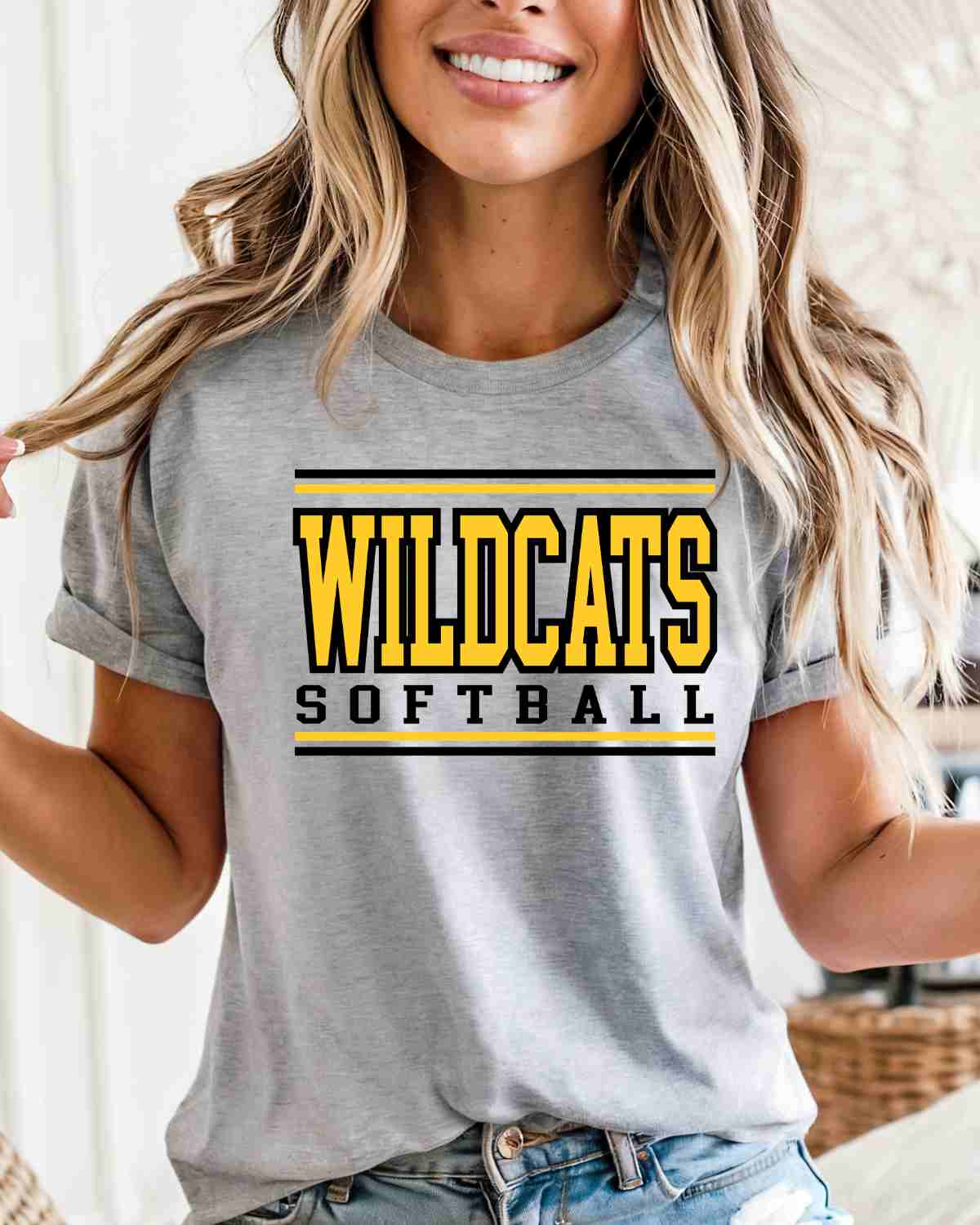 Wildcats Softball Stripes DTF Transfer - Rustic Grace Heat Transfer Company