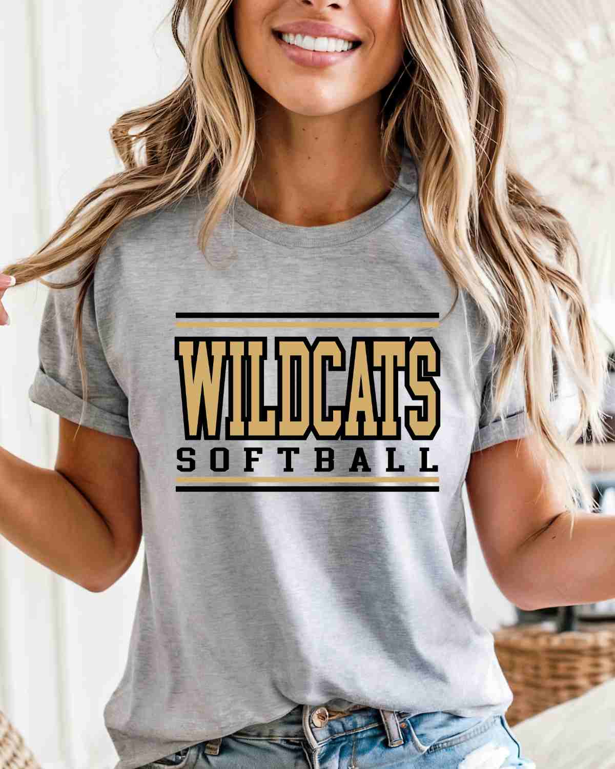 Wildcats Softball Stripes DTF Transfer - Rustic Grace Heat Transfer Company