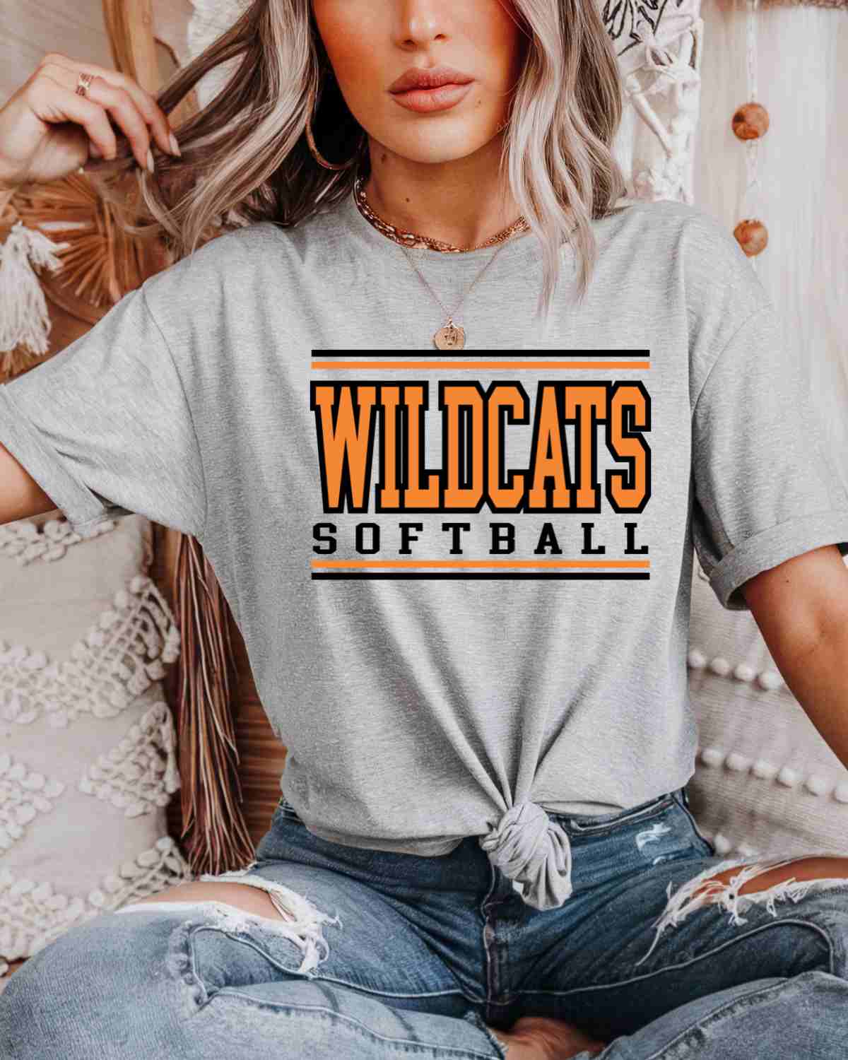 Wildcats Softball Stripes DTF Transfer - Rustic Grace Heat Transfer Company