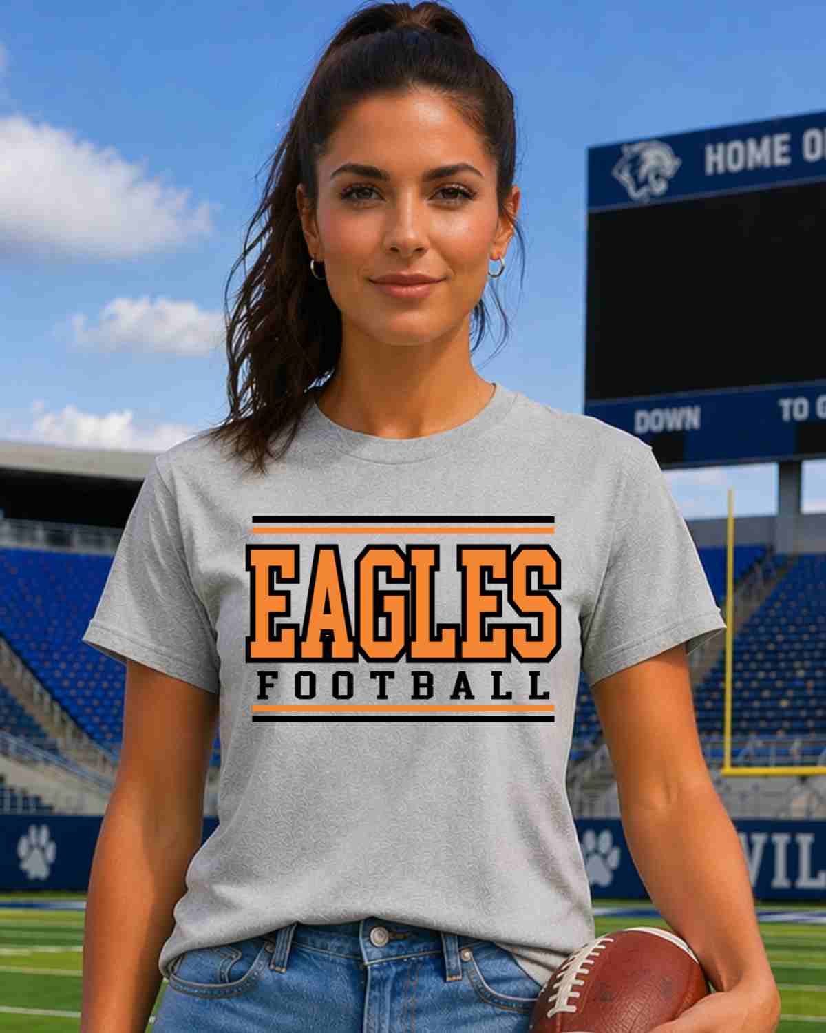 Eagles Football Stripes DTF Transfer - Rustic Grace Heat Transfer Company