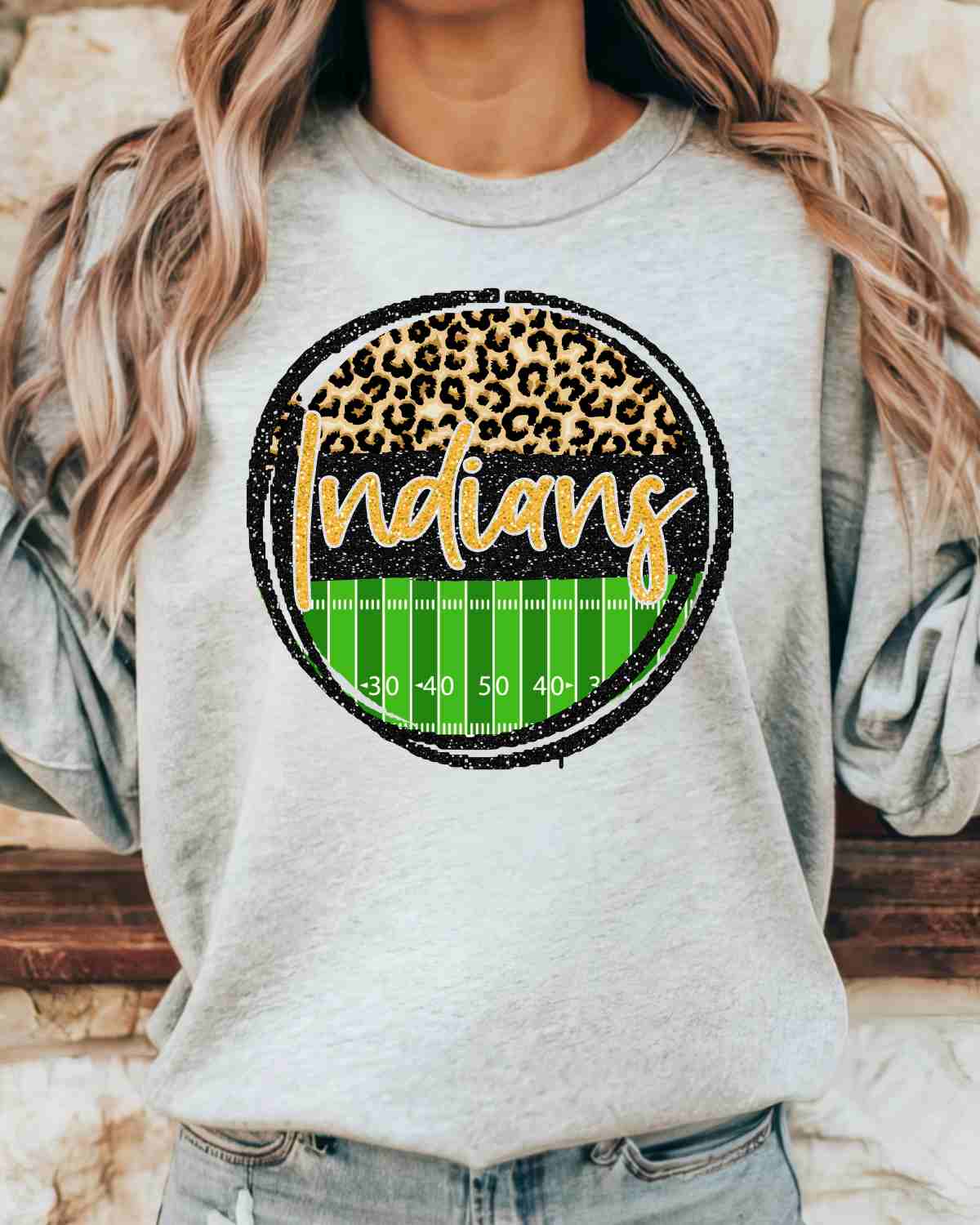 Indians Football Field Circle DTF Transfer