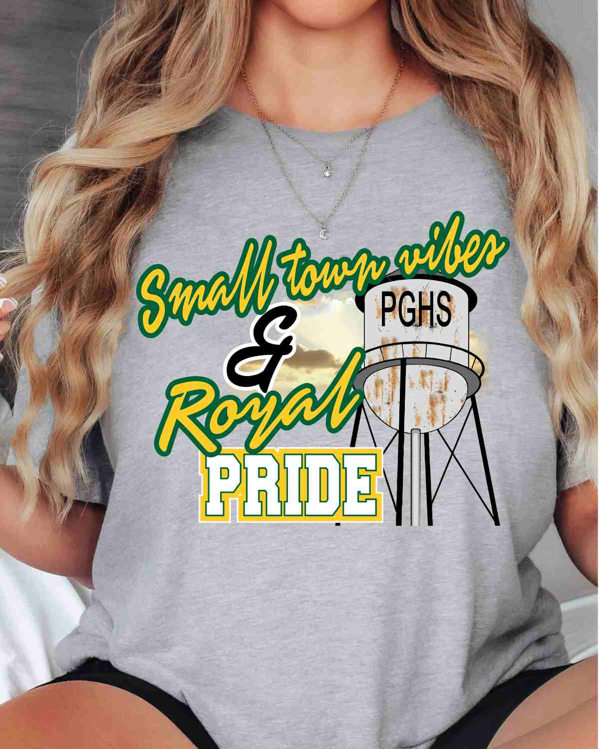 Small Town Vibes & PGHS Royal Pride DTF Transfer