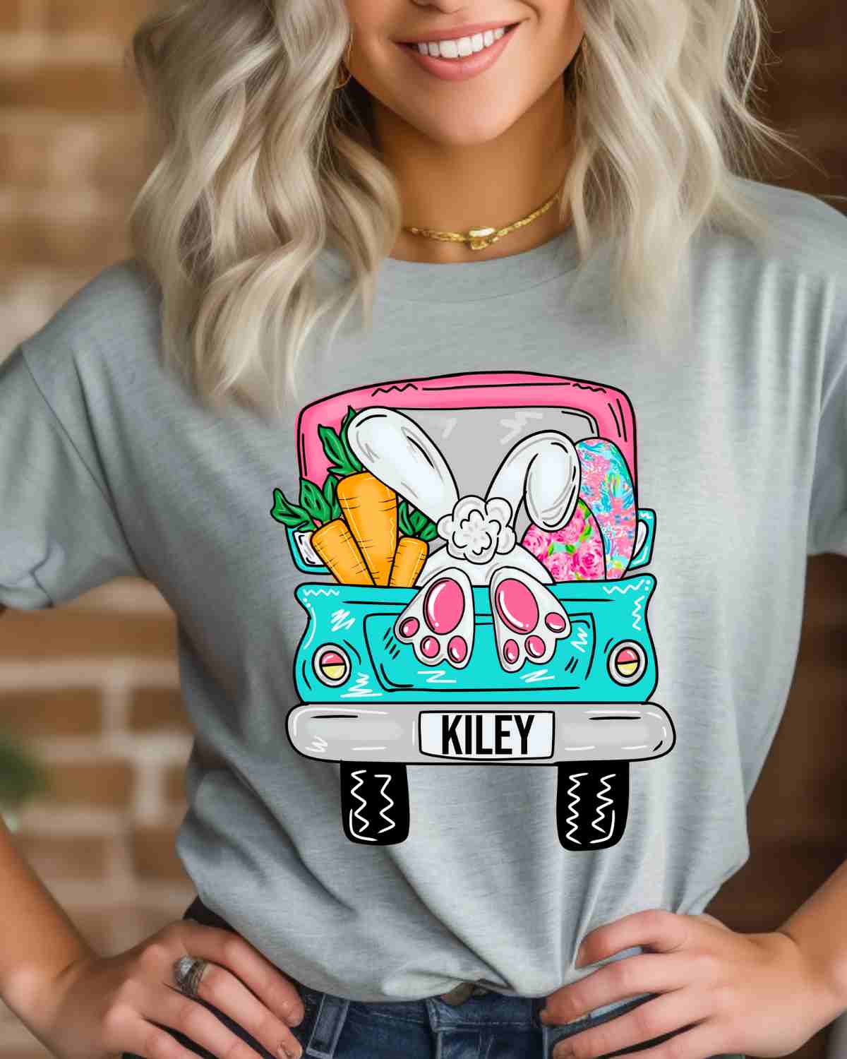 Custom Name Bunny Truck Transfer