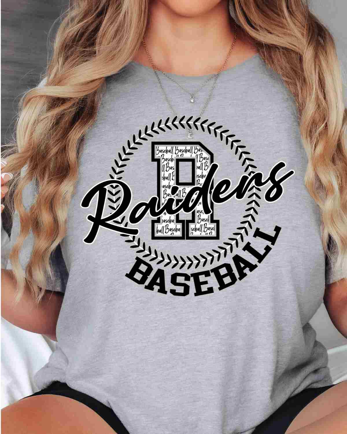 Raiders Baseball Lace Circle DTF Transfer