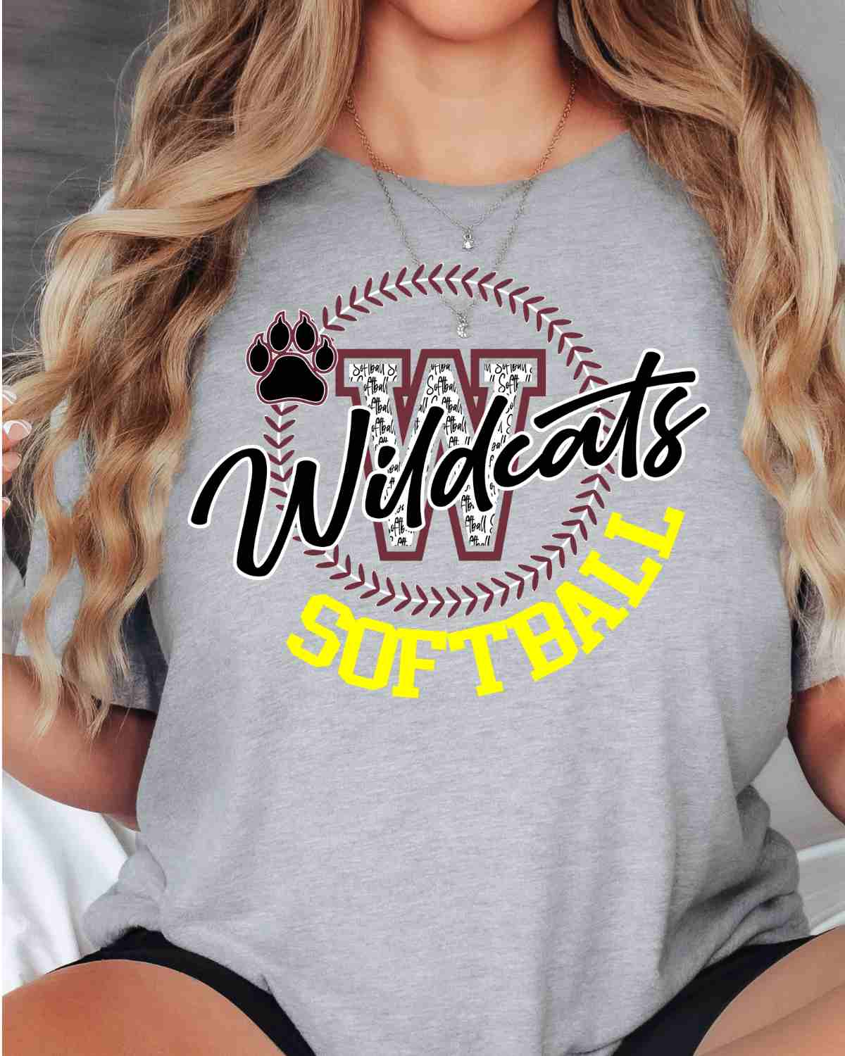 Wildcats Softball Lace Circle DTF Transfer