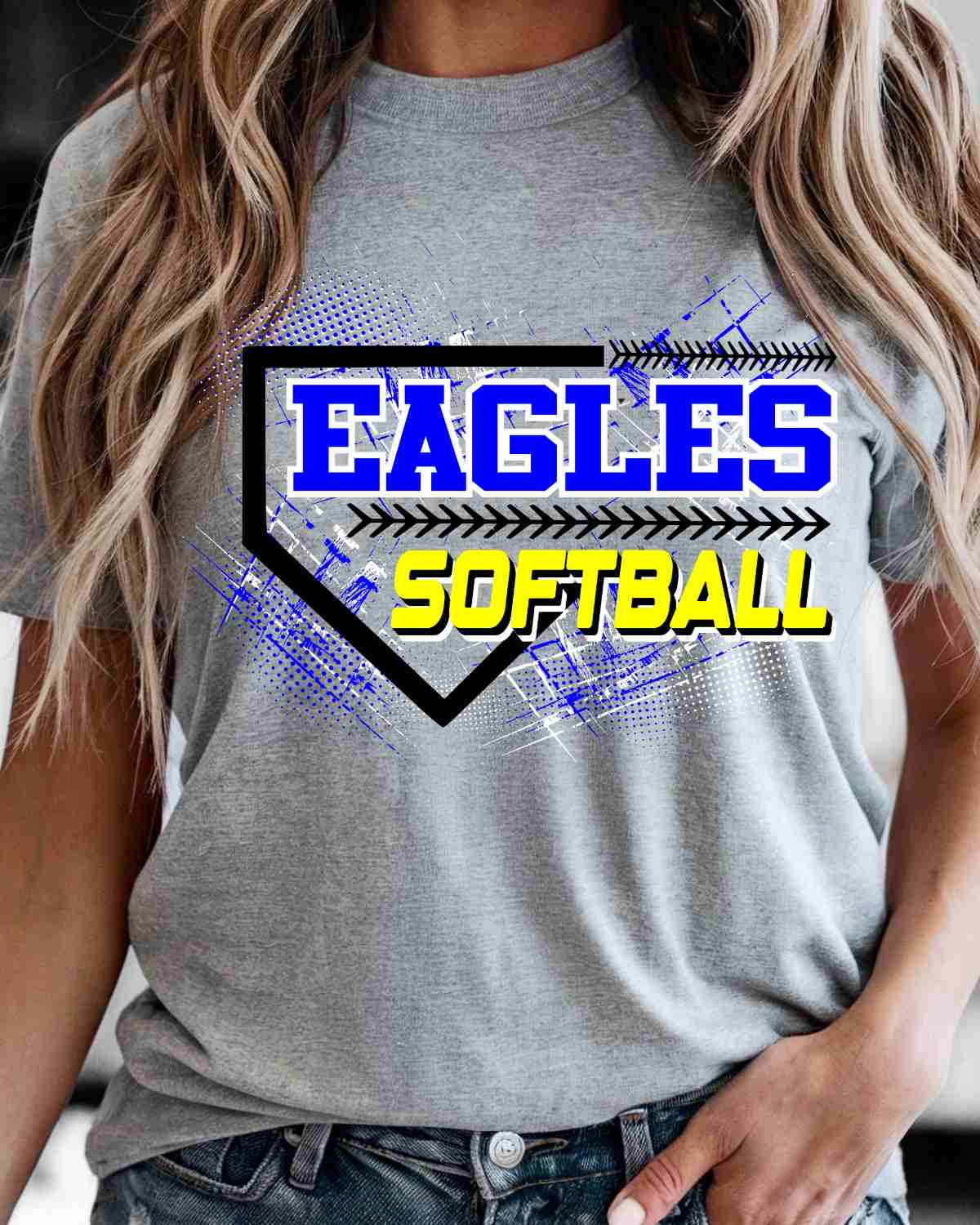 Eagles Softball Home Plate Grunge DTF Transfer