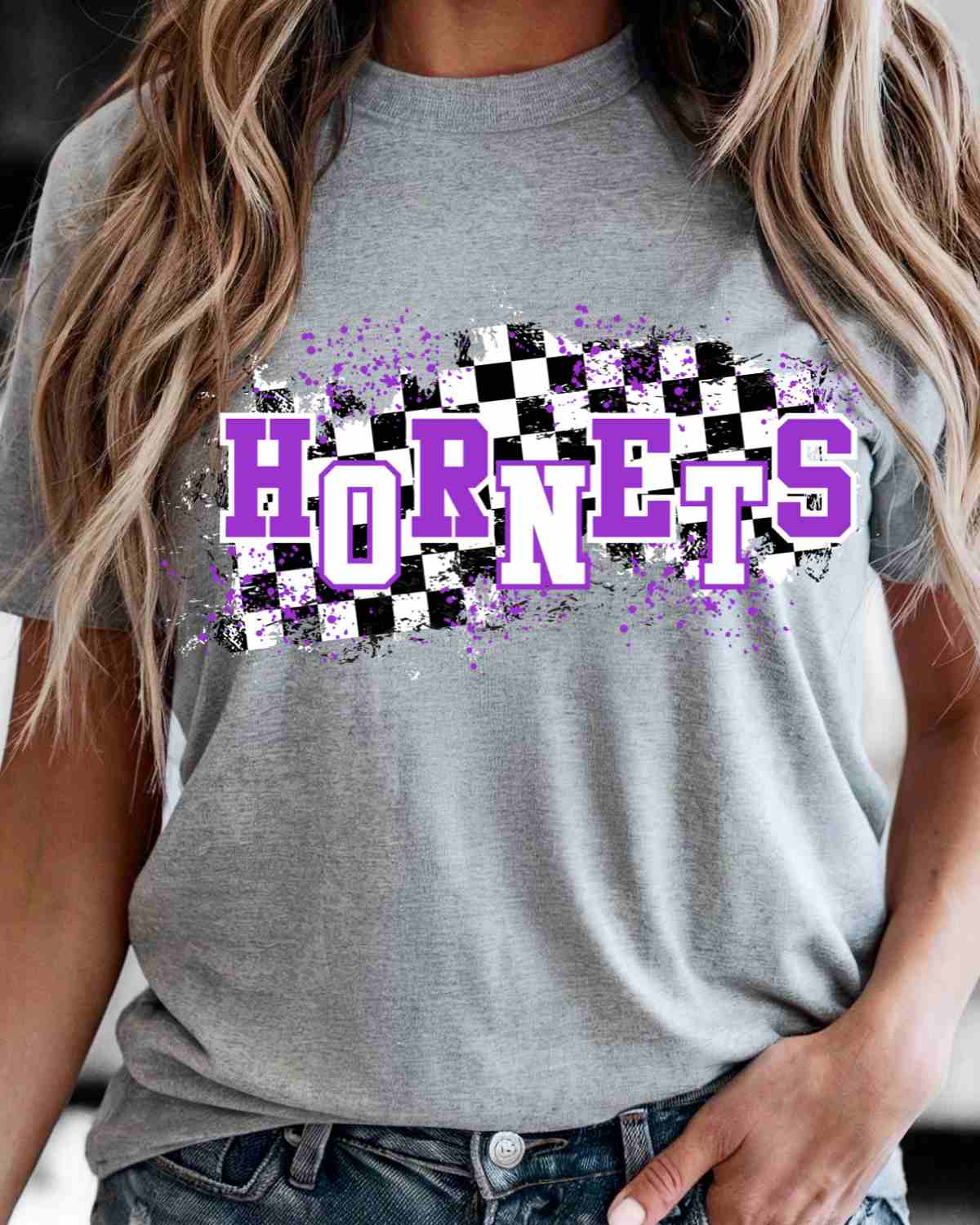 Hornets Checkered Swash DTF Transfer