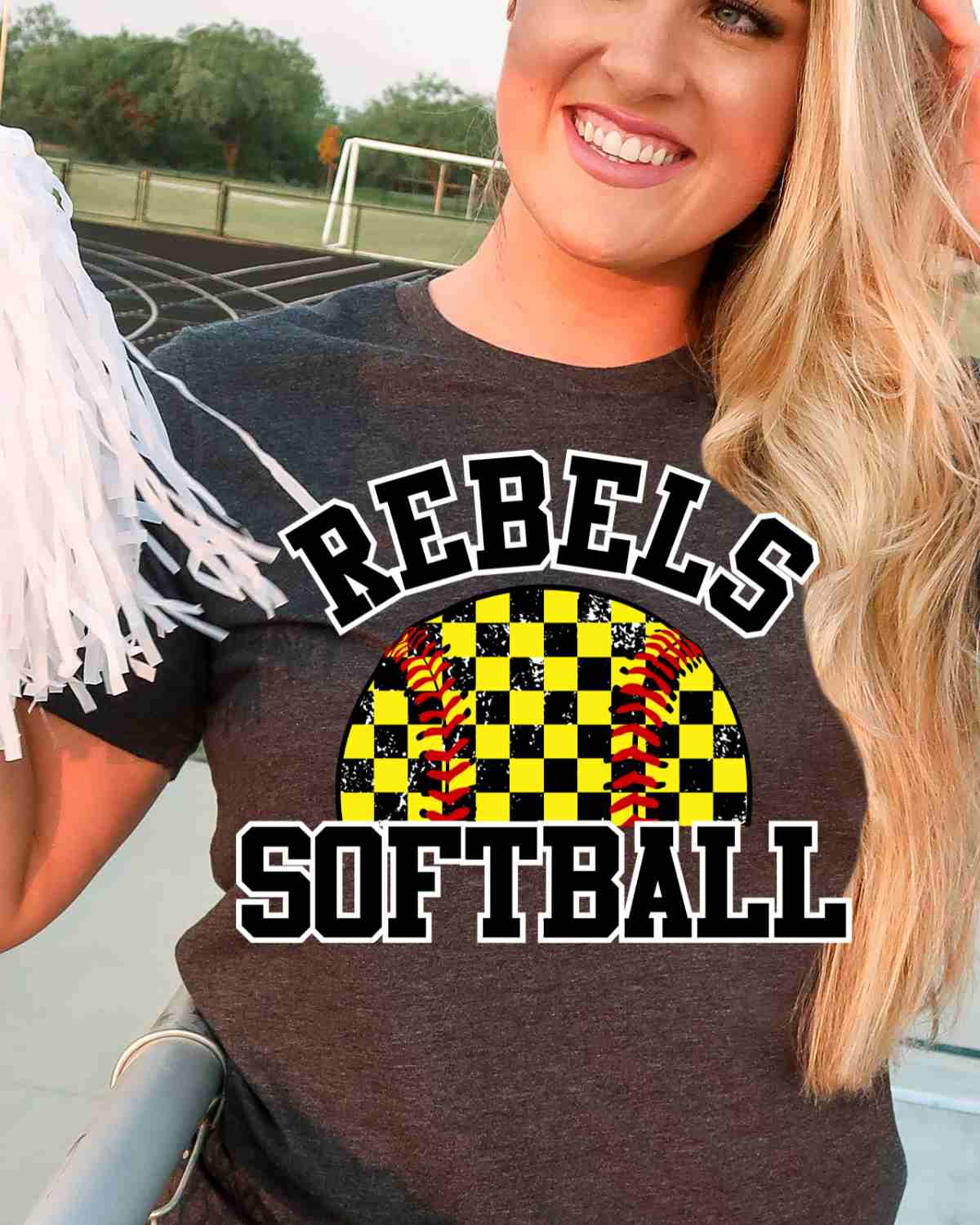 Rebels Softball Checkered DTF Transfer