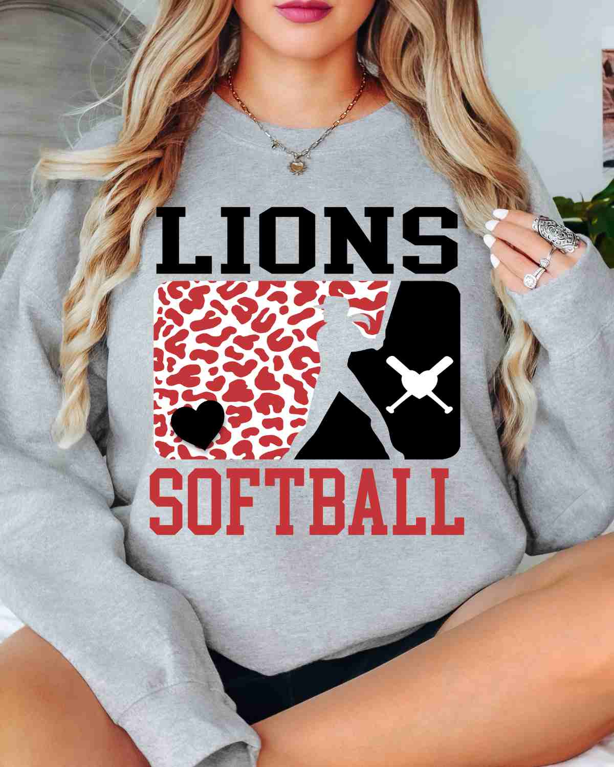 Lions Softball Leopard Player DTF Transfer - Rustic Grace Heat Transfer Company