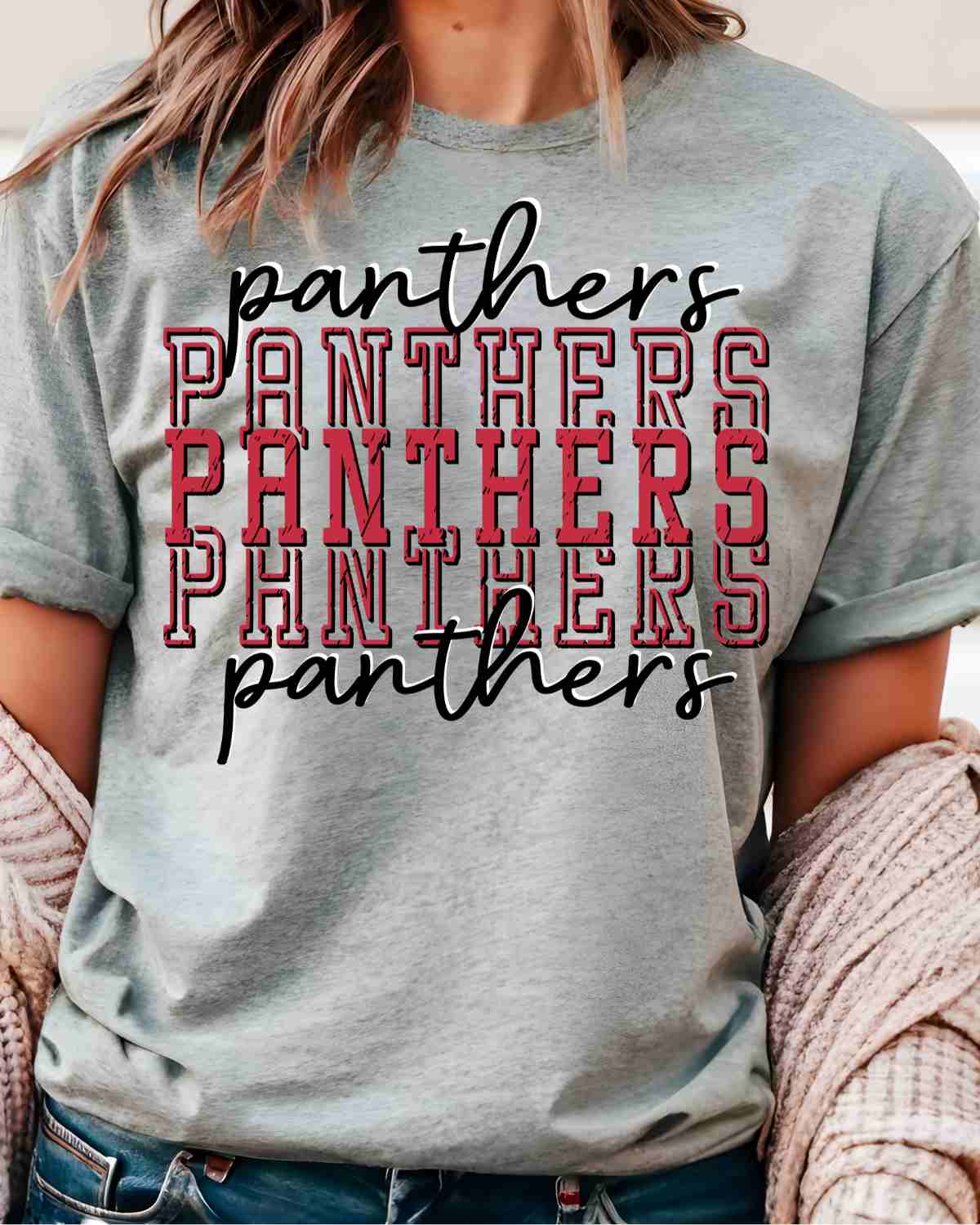 Panthers Repeating DTF Transfer