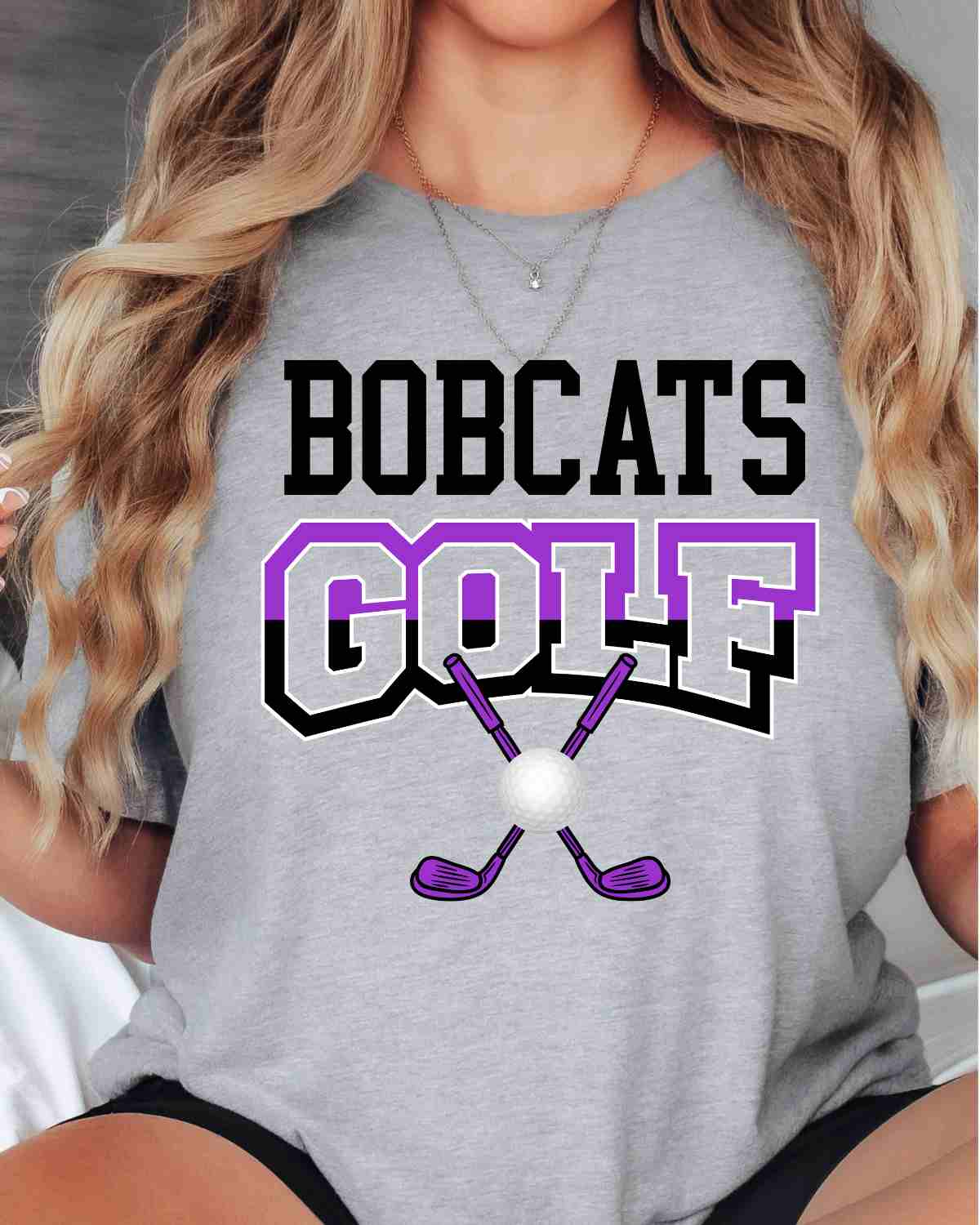 Bobcats Golf Crossed Clubs DTF Transfer