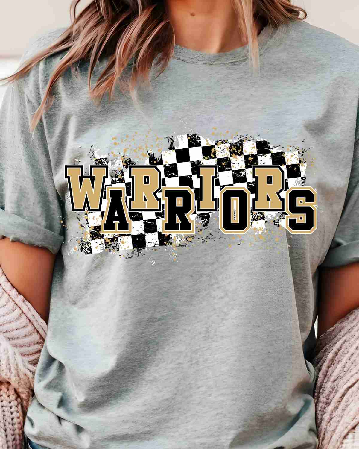 Warriors Checkered Swash DTF Transfer