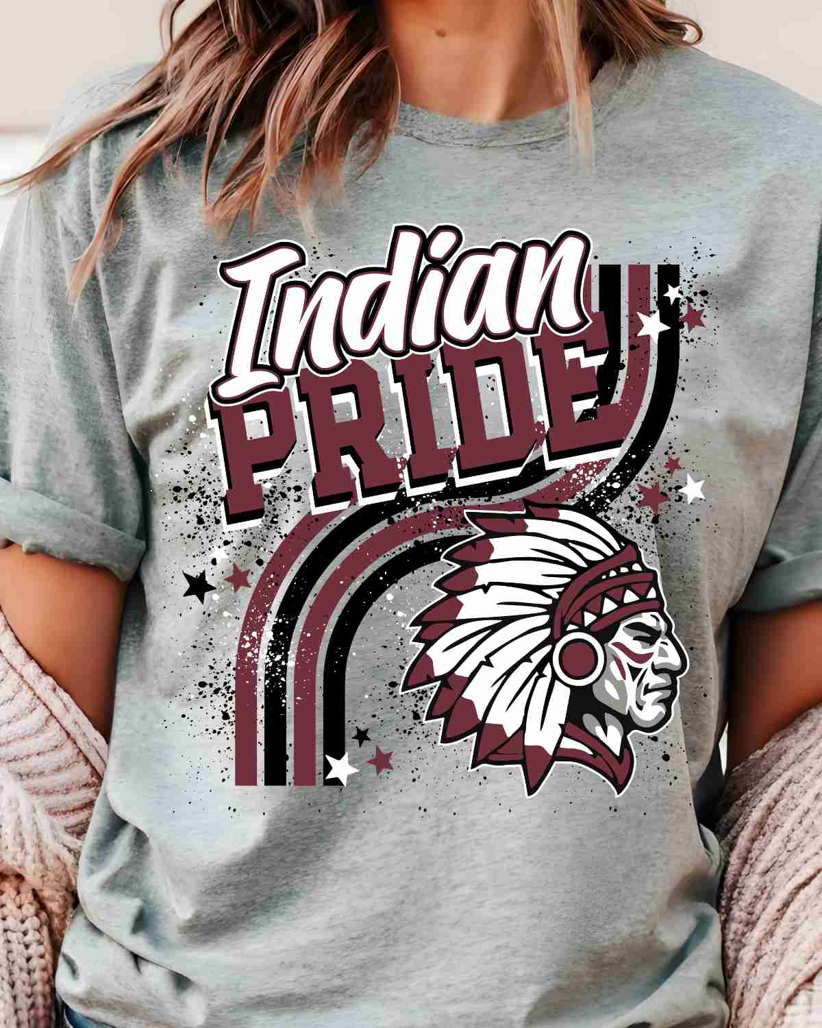Indian Pride Wavy Stripes DTF Transfer