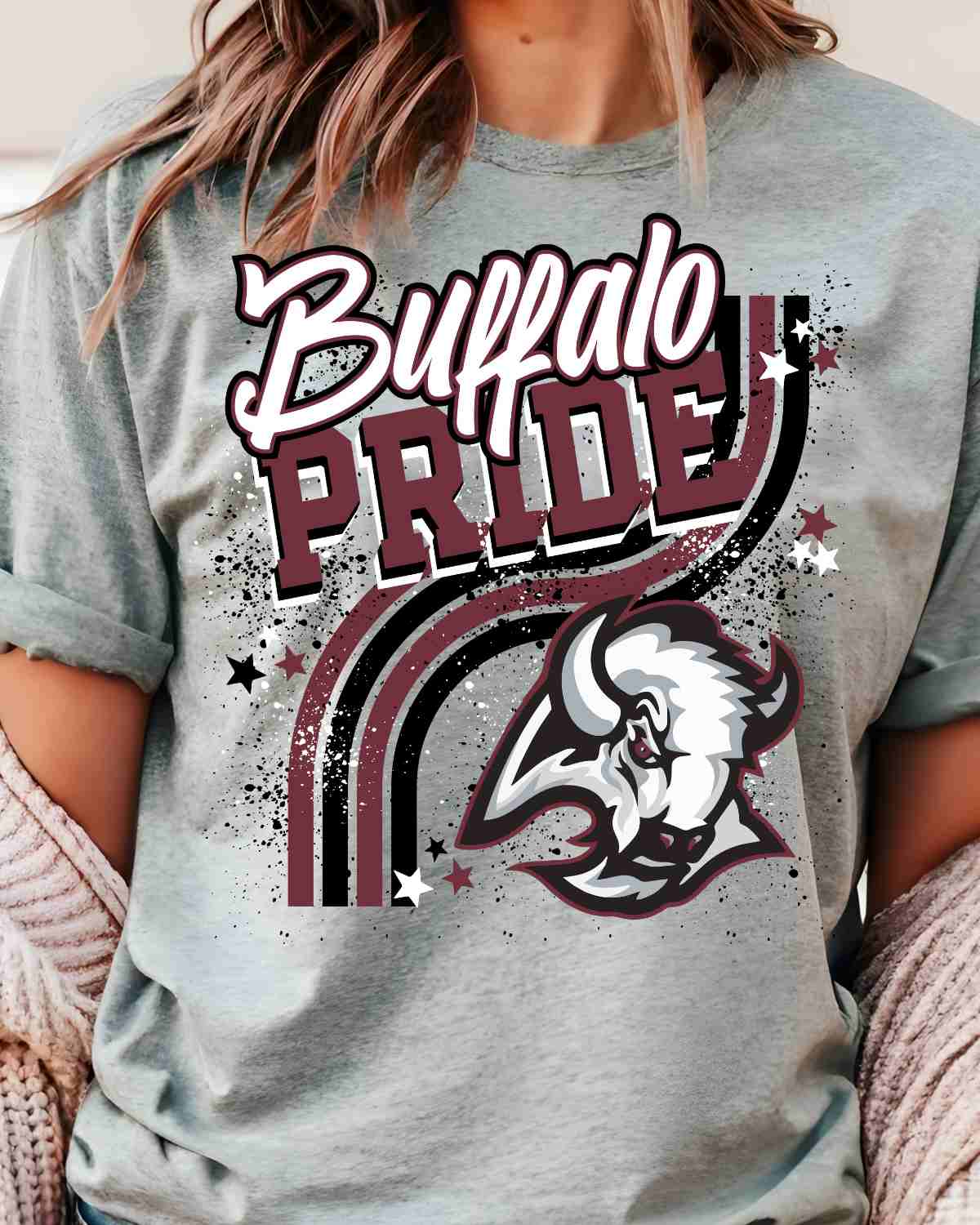 Buffalo Pride Wavy Stripes DTF Transfer