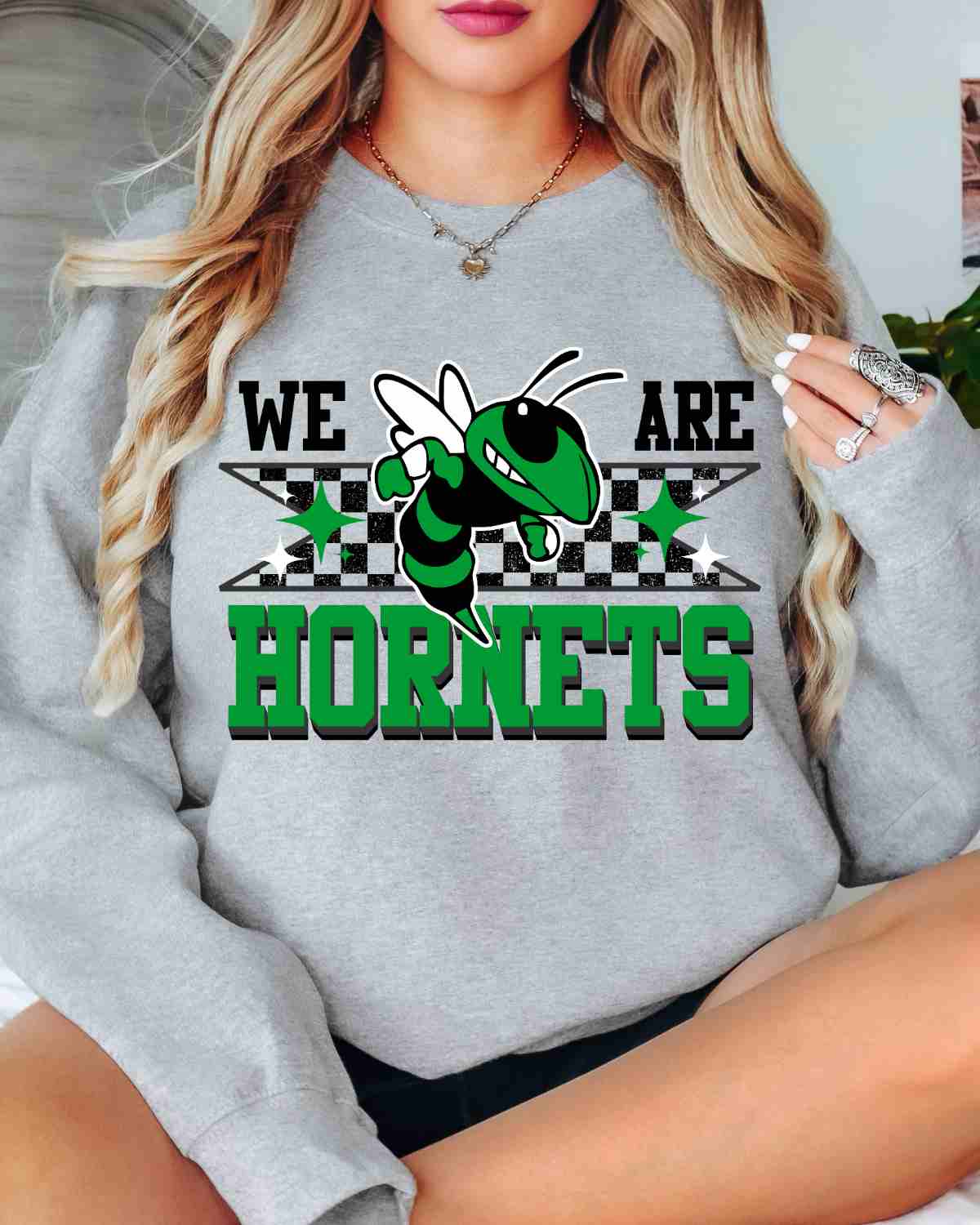 We Are Hornets Checkered Tag DTF Transfer