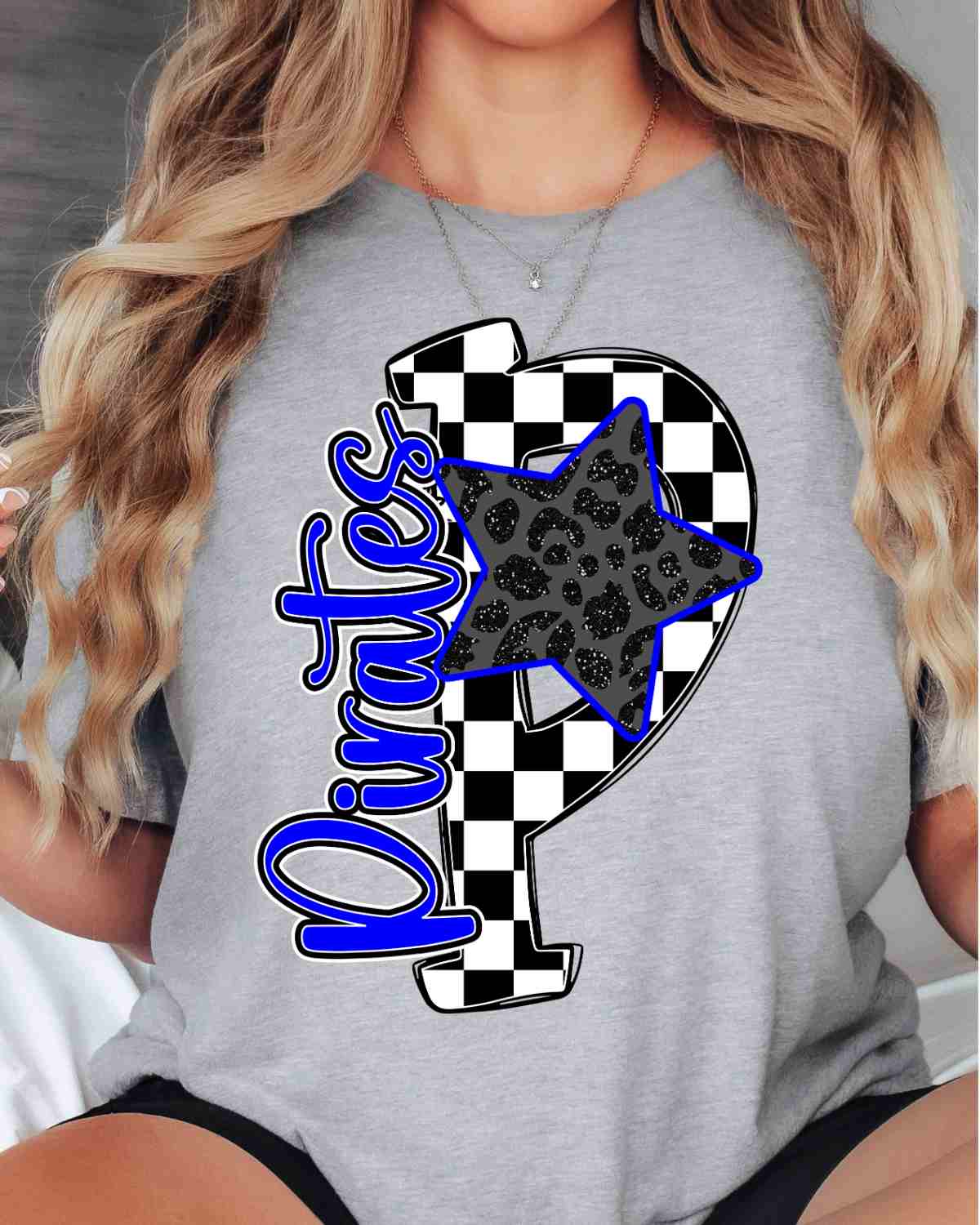 Pirates Letter Checkered Star DTF Transfer