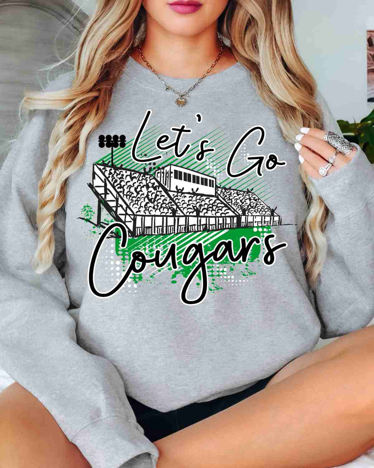 Let's Go Cougars Stadium DTF Transfer