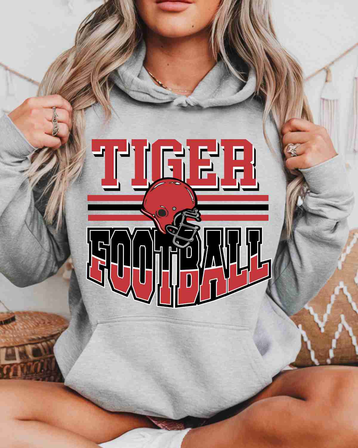 Tigers Football Helmet in Middle DTF Transfer