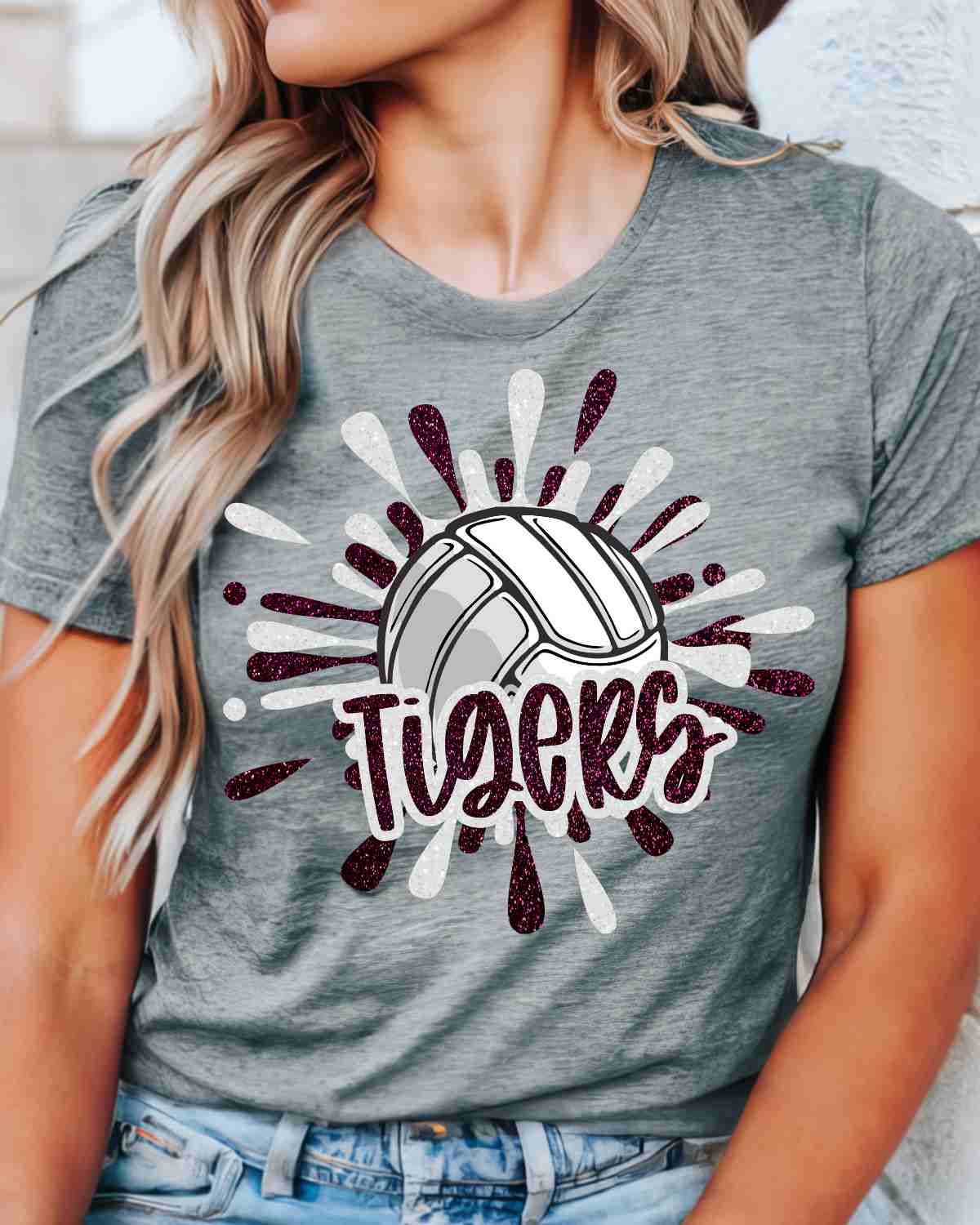 Tigers Volleyball Splatter DTF Transfer