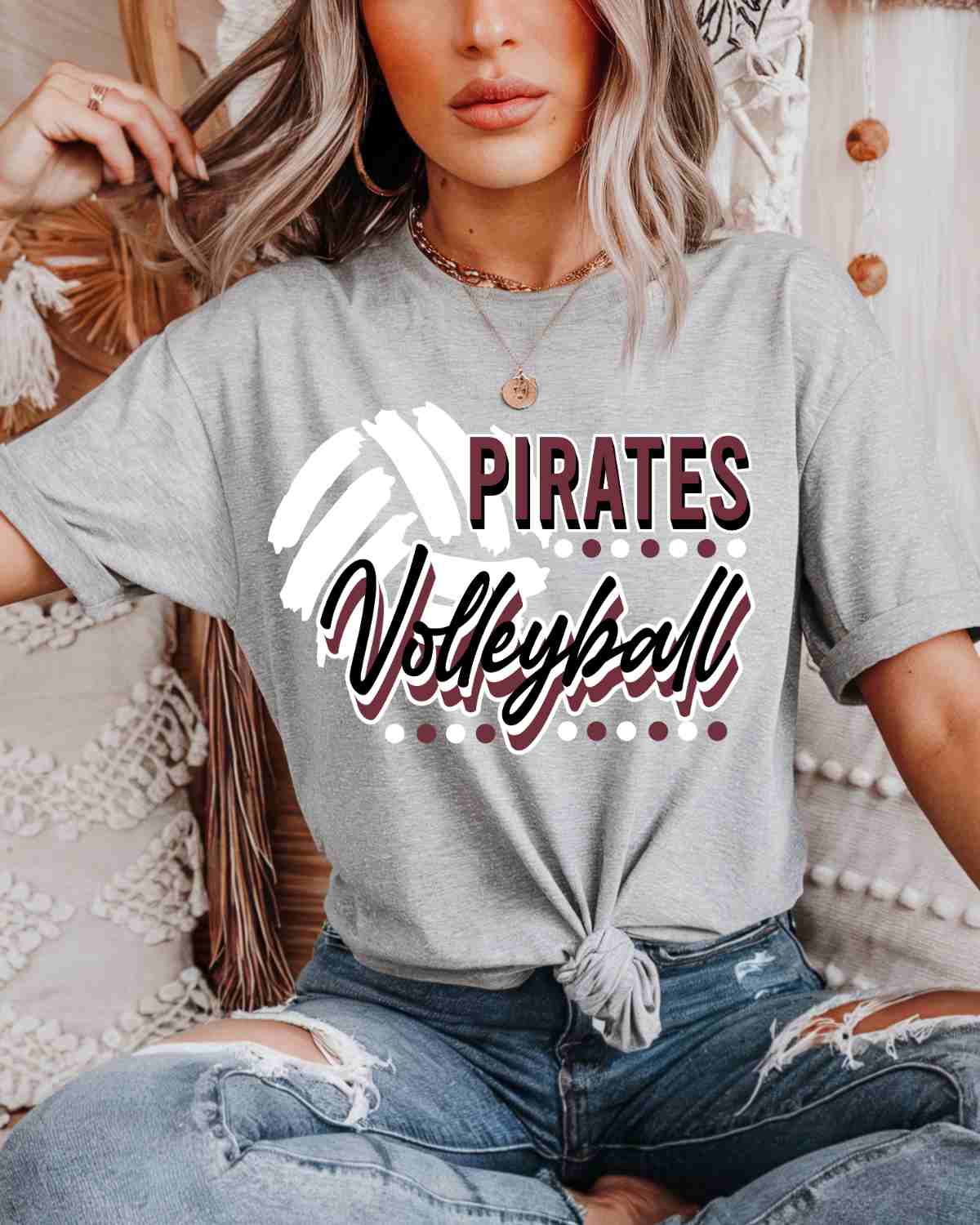 Pirates Volleyball with Dots DTF Transfer