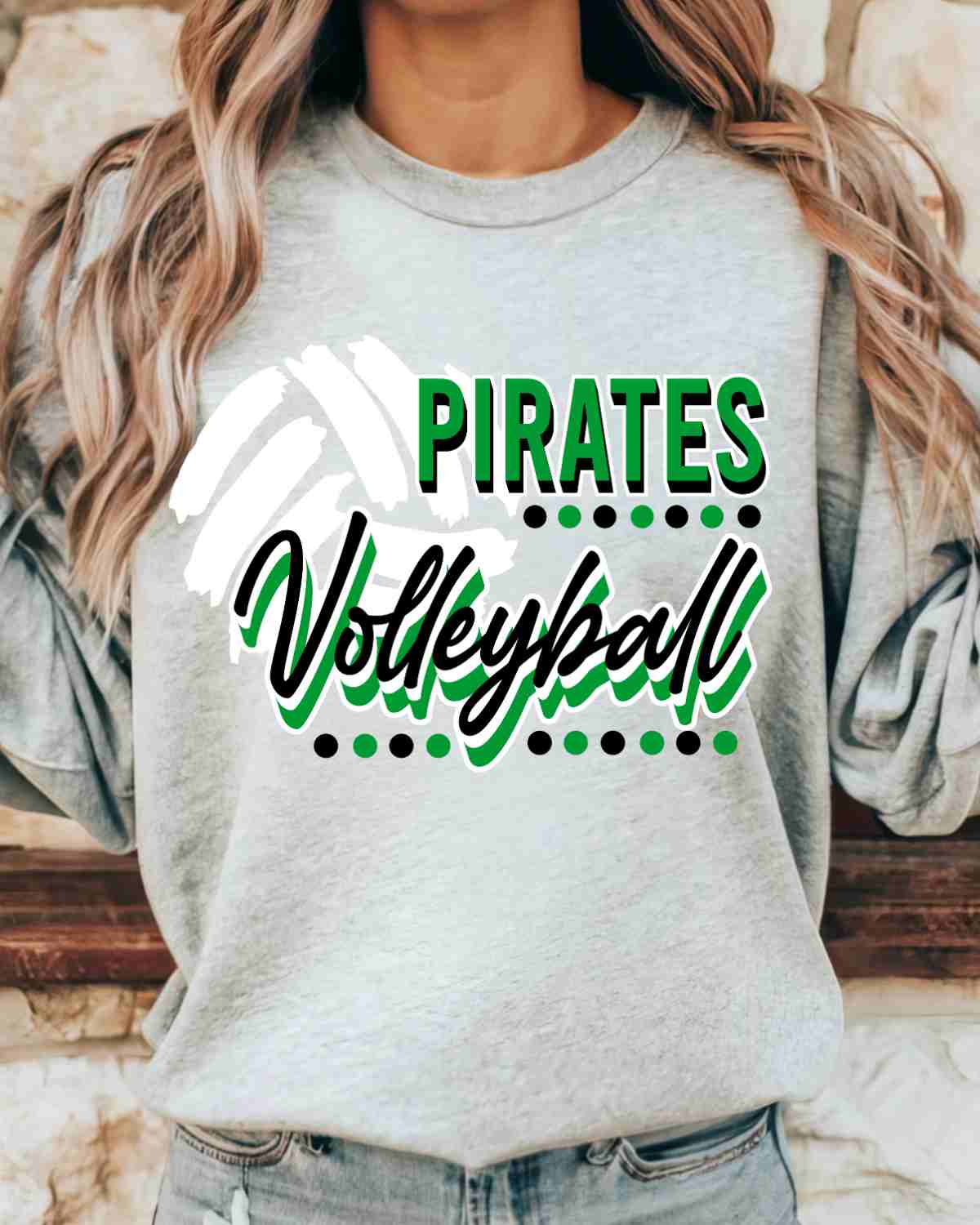 Pirates Volleyball with Dots DTF Transfer