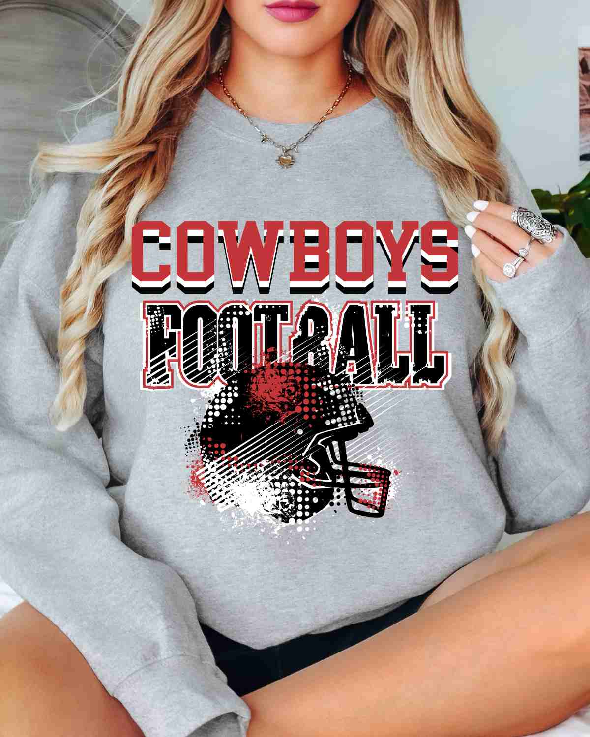 Cowboys Football Helmet Grunge DTF Transfer