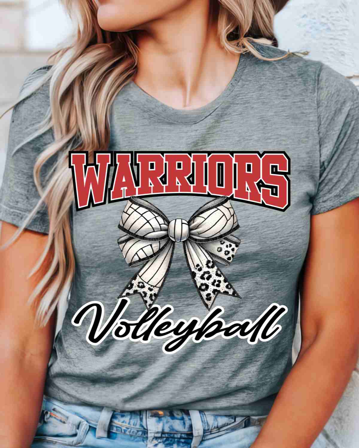 Warriors Volleyball Coquette Bow DTF Transfer